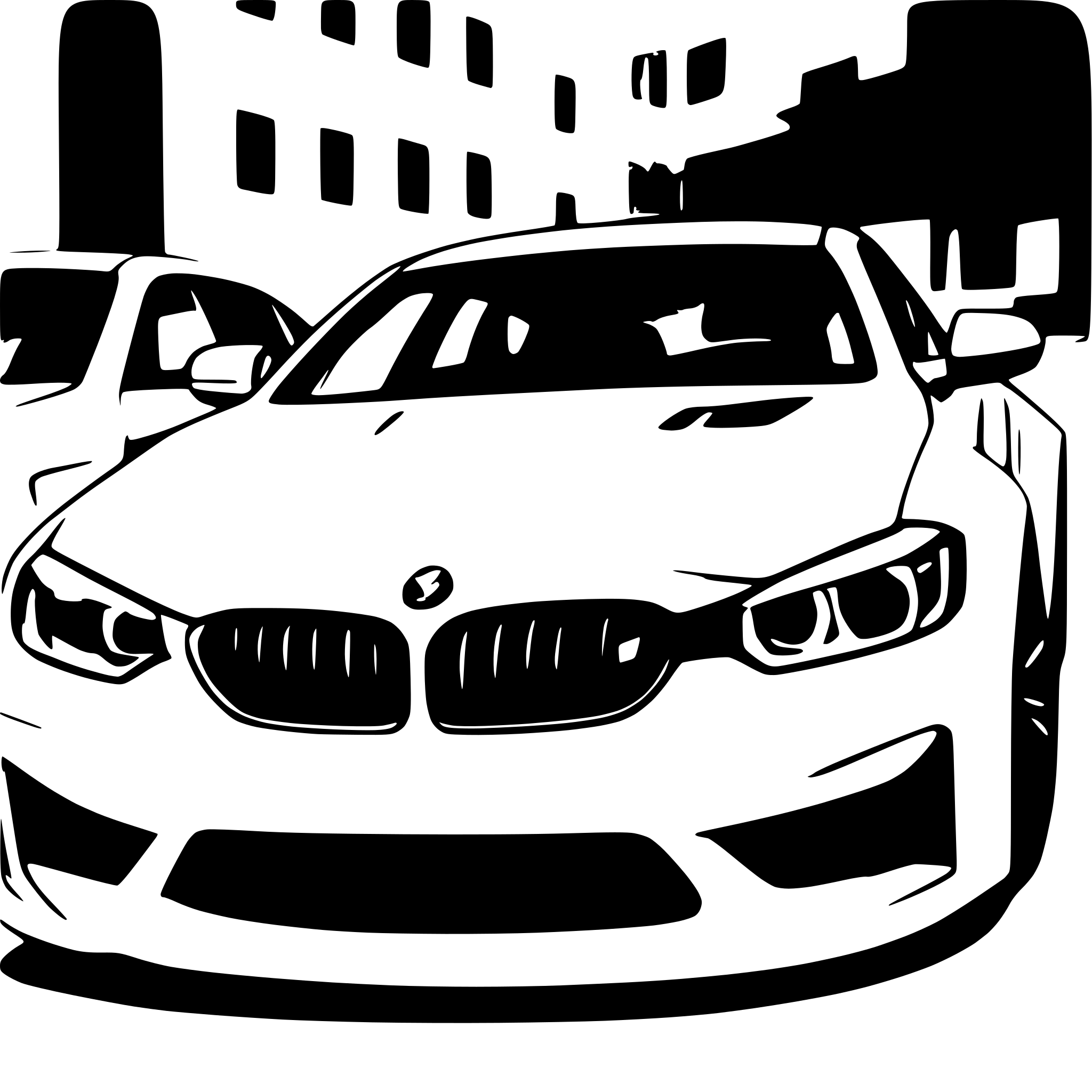 AI-generated SVG of a BMW m4 f82 as a drawing to color in. Without Logos. With bodykit and Spoiler.