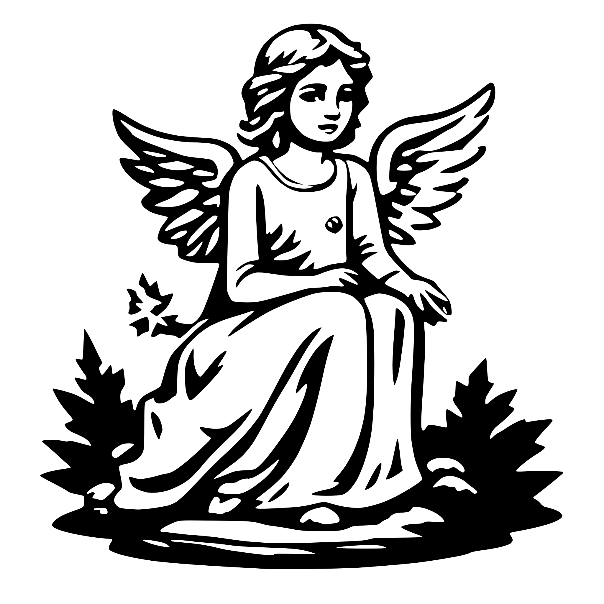AI-generated SVG of 'christmas angel with monolitic margins'