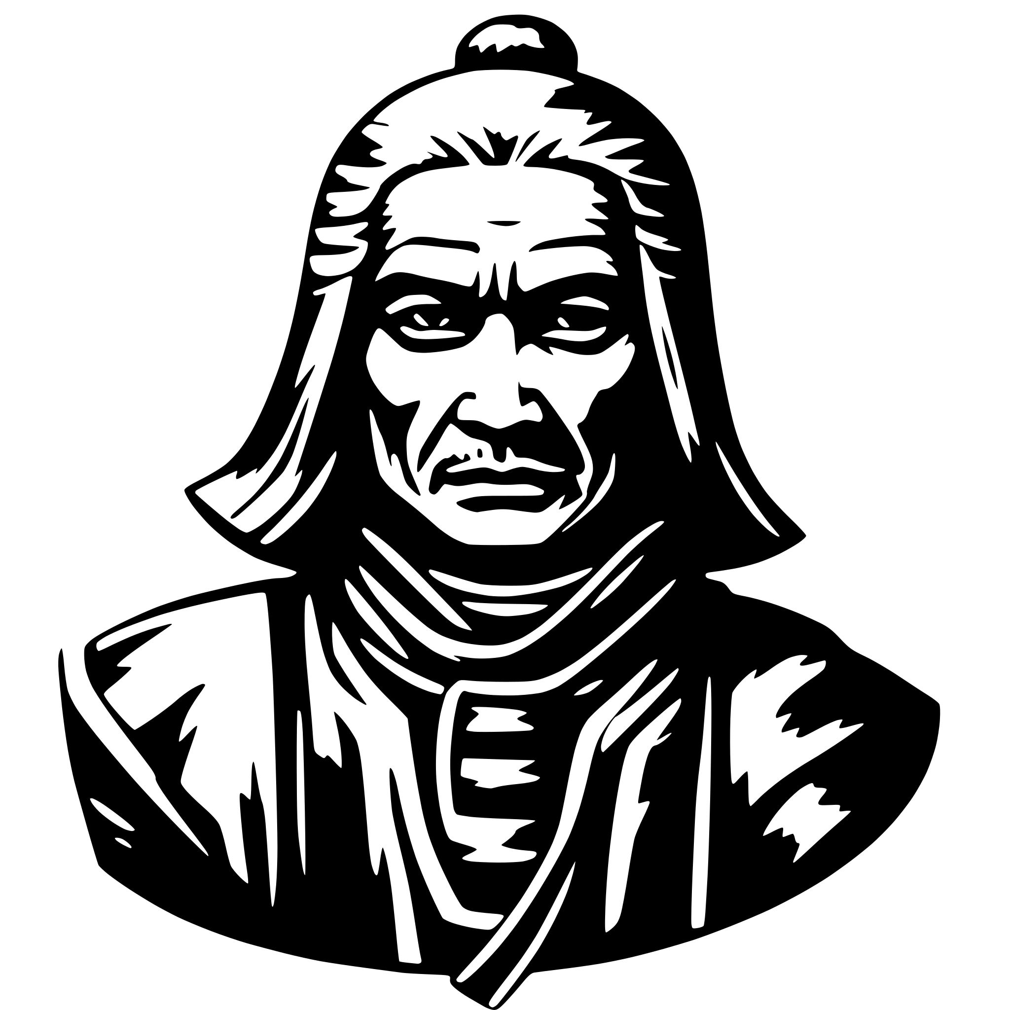 AI-generated SVG of a old samurai