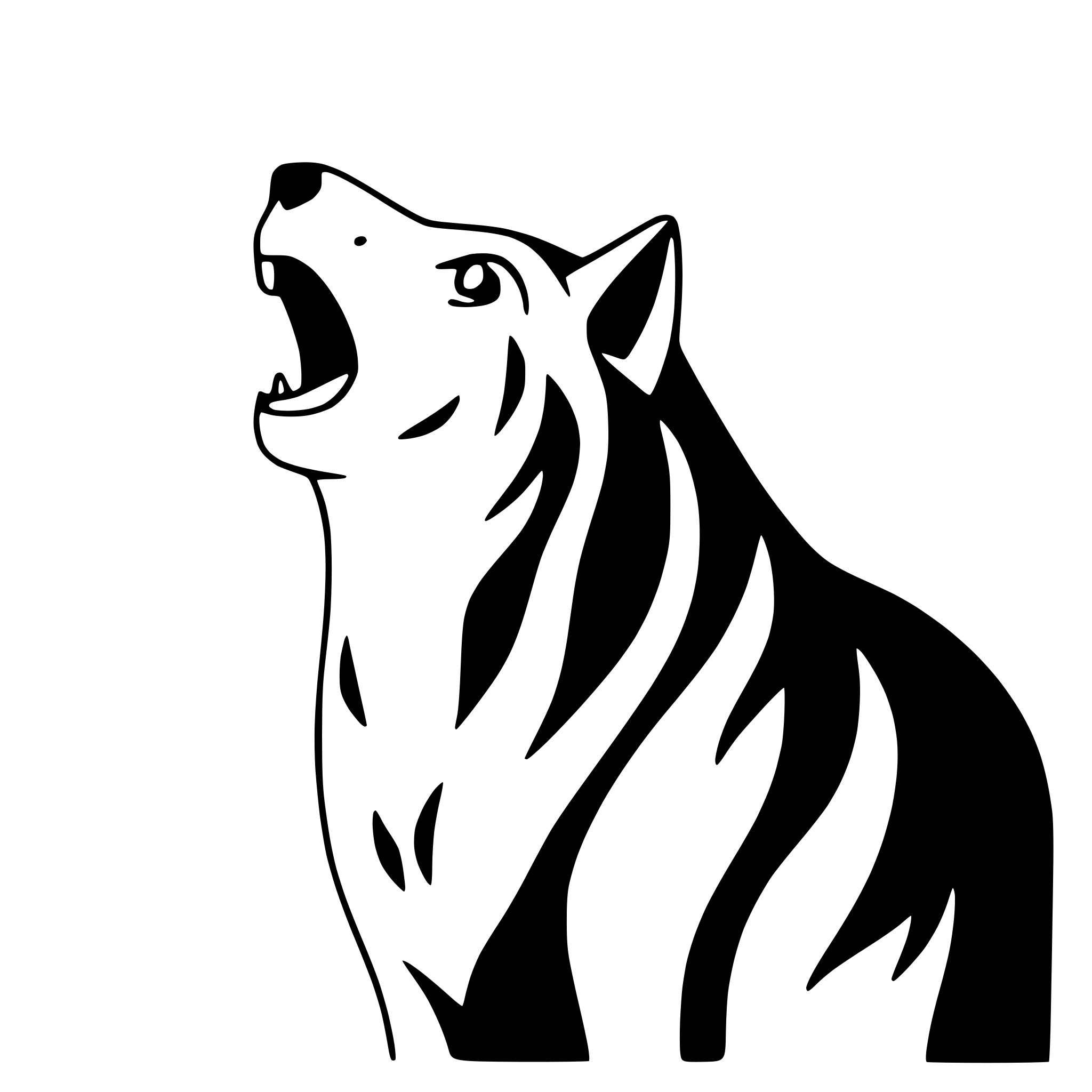 AI-generated SVG of a lone wolf howling