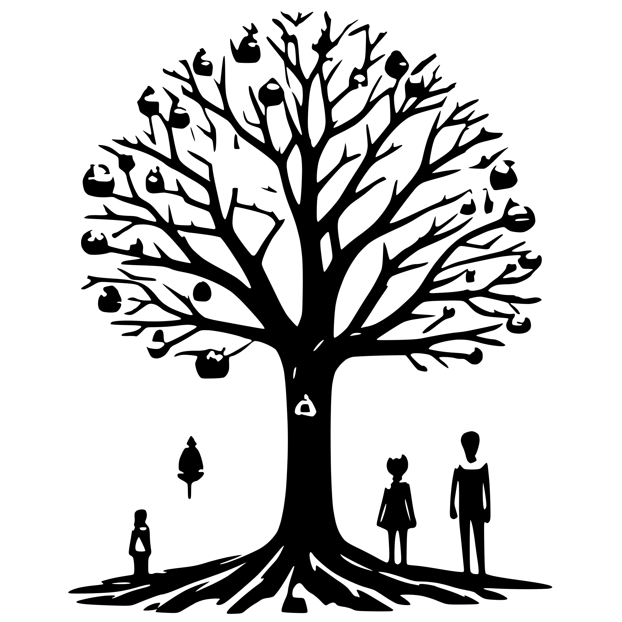 AI-generated SVG of a Create a b-tree with a father and 2 children, i want an looped animation where a yellow dot will shine twice on the father and then make its way down the tree to one of its children