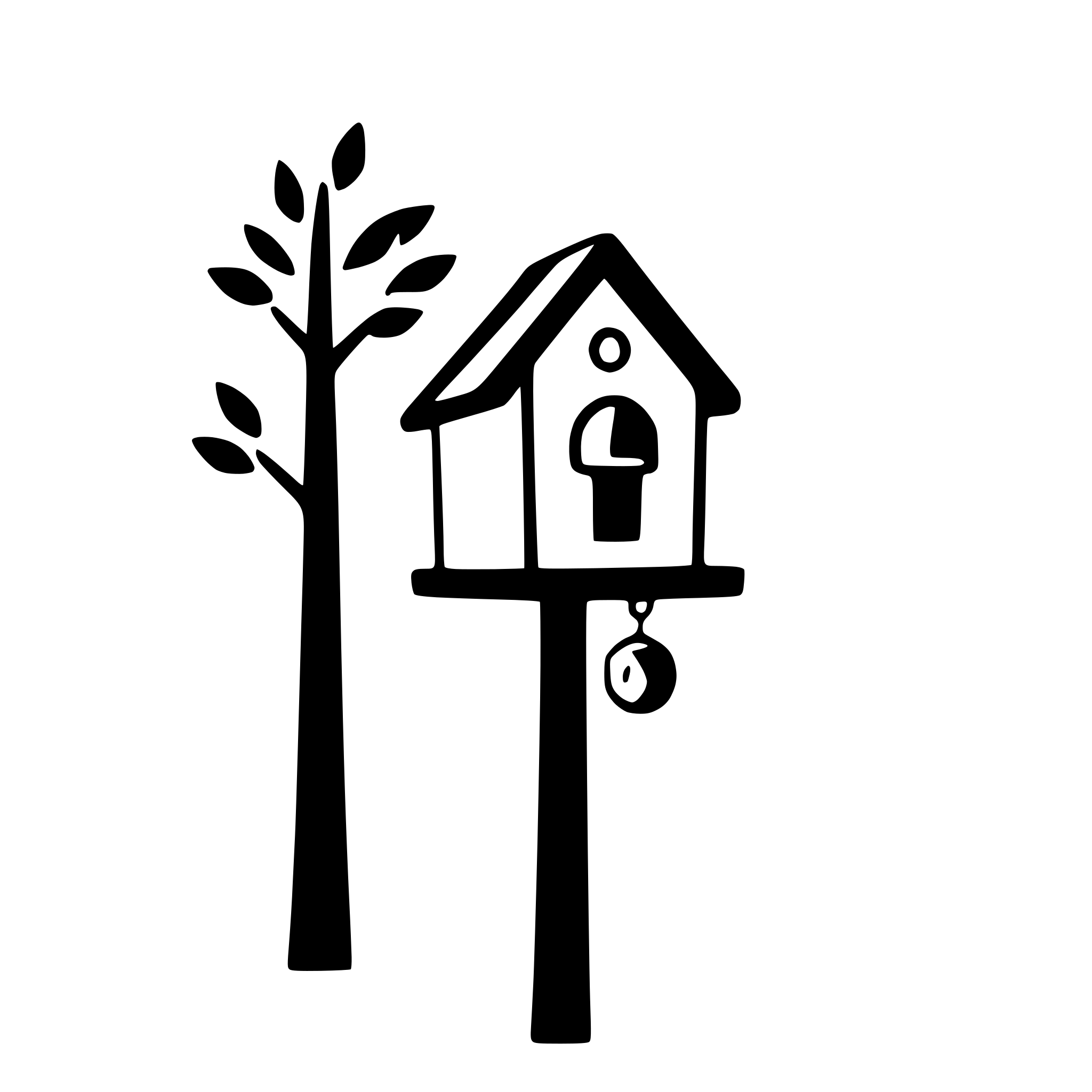 AI-generated SVG of 'tree with birdhouse'