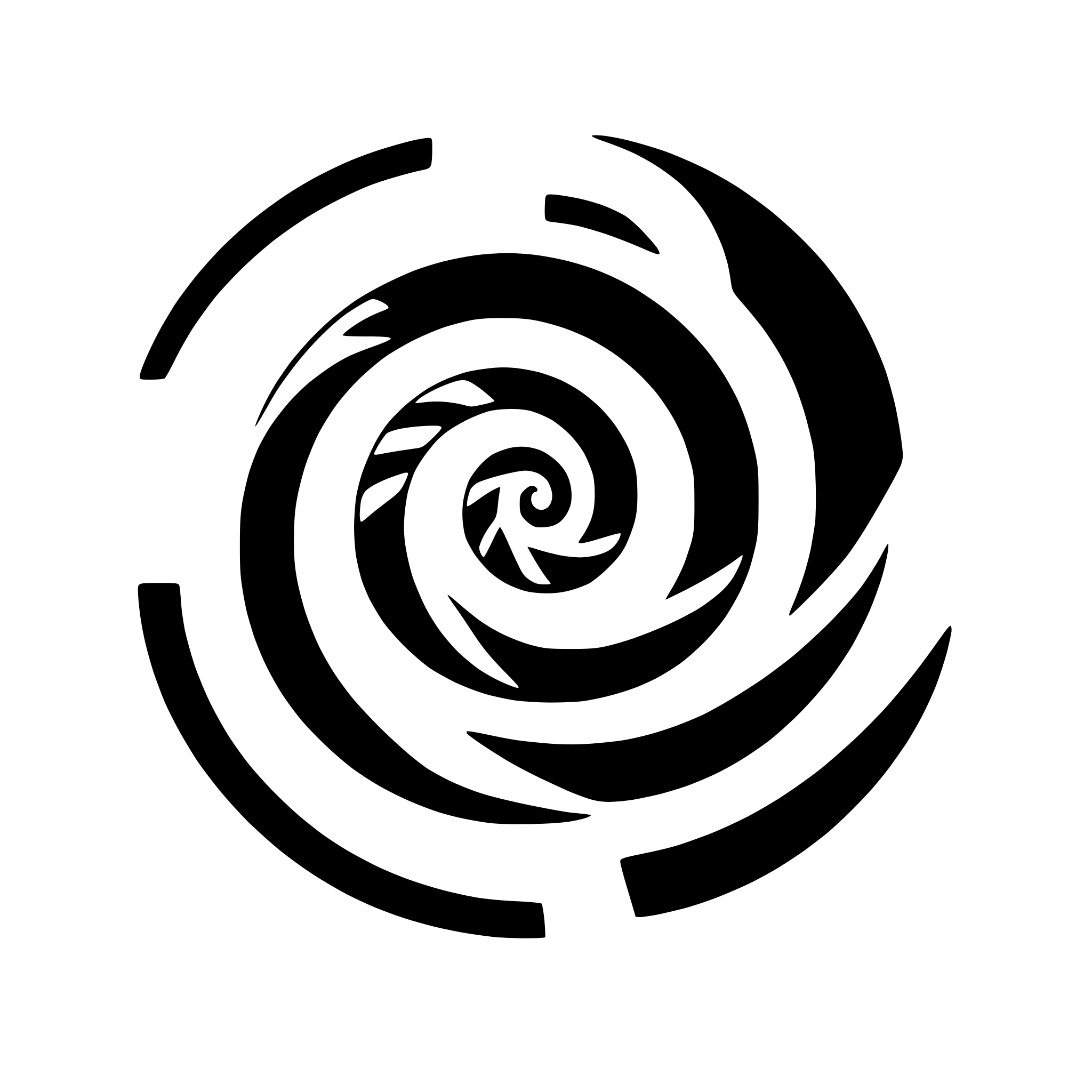 AI-generated SVG of 'geometric spiral with three turns'