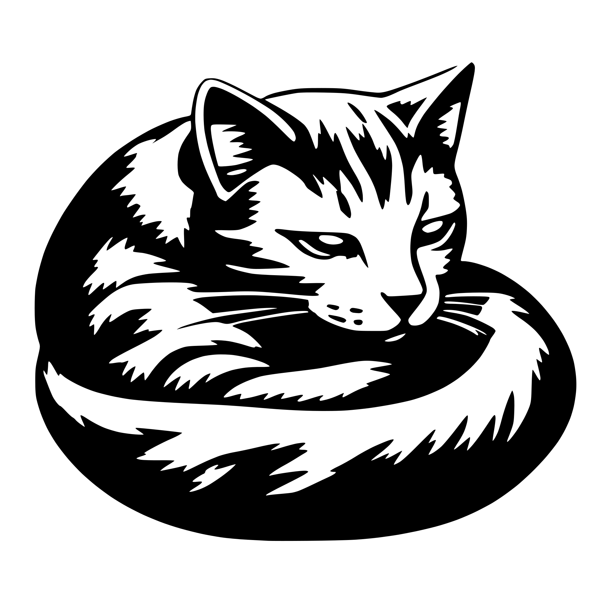 AI-generated SVG of a sleeping cat