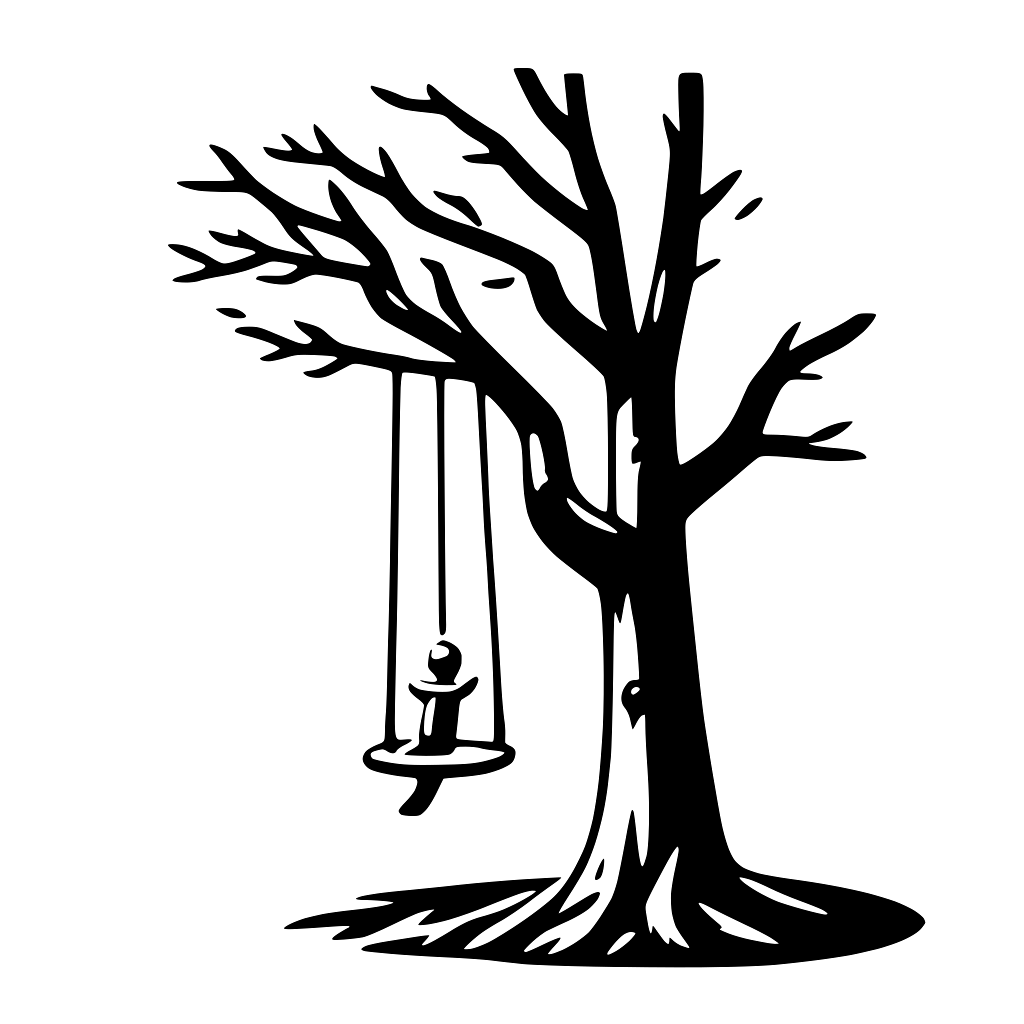 AI-generated SVG of 'tree with swing'