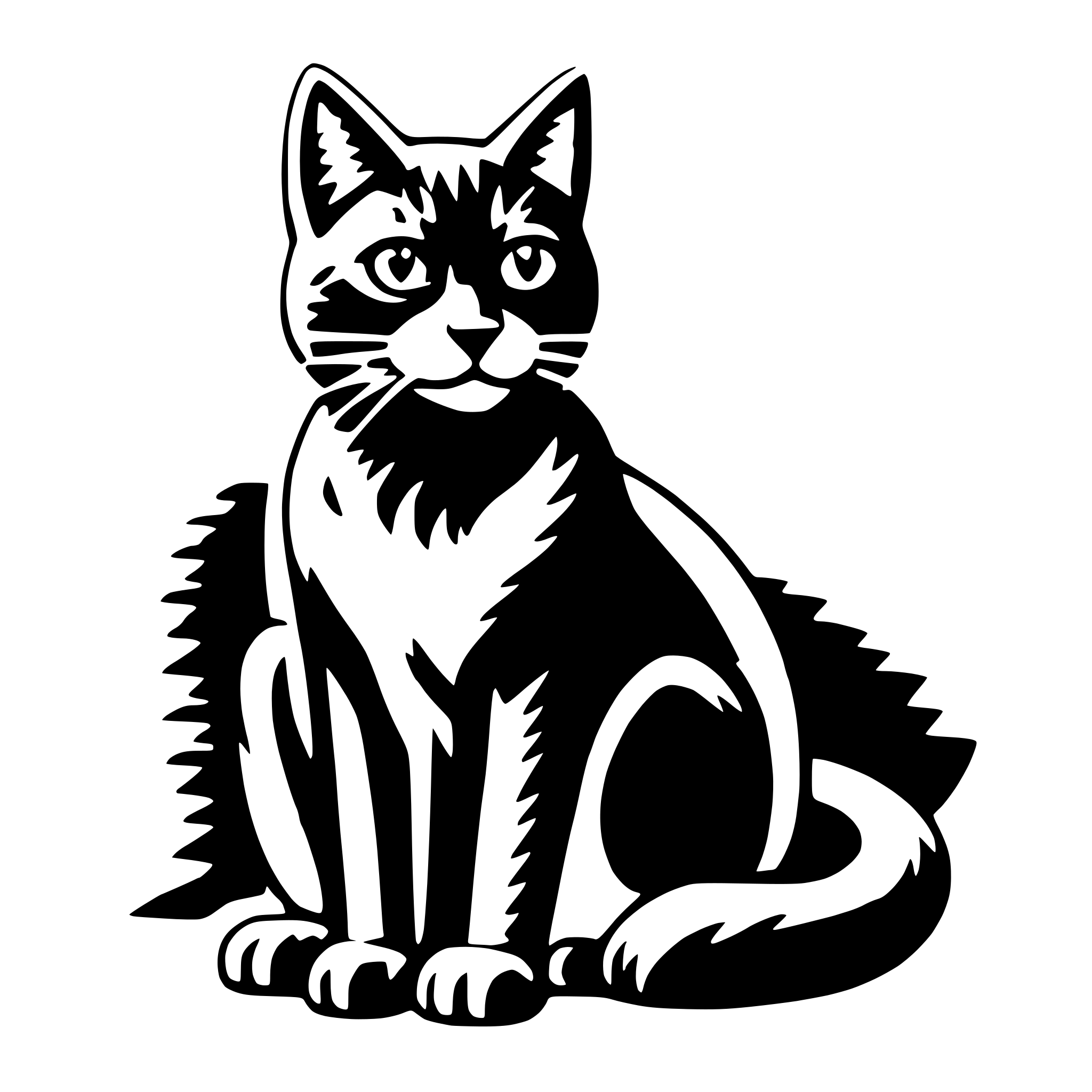 AI-generated SVG of a black cat
