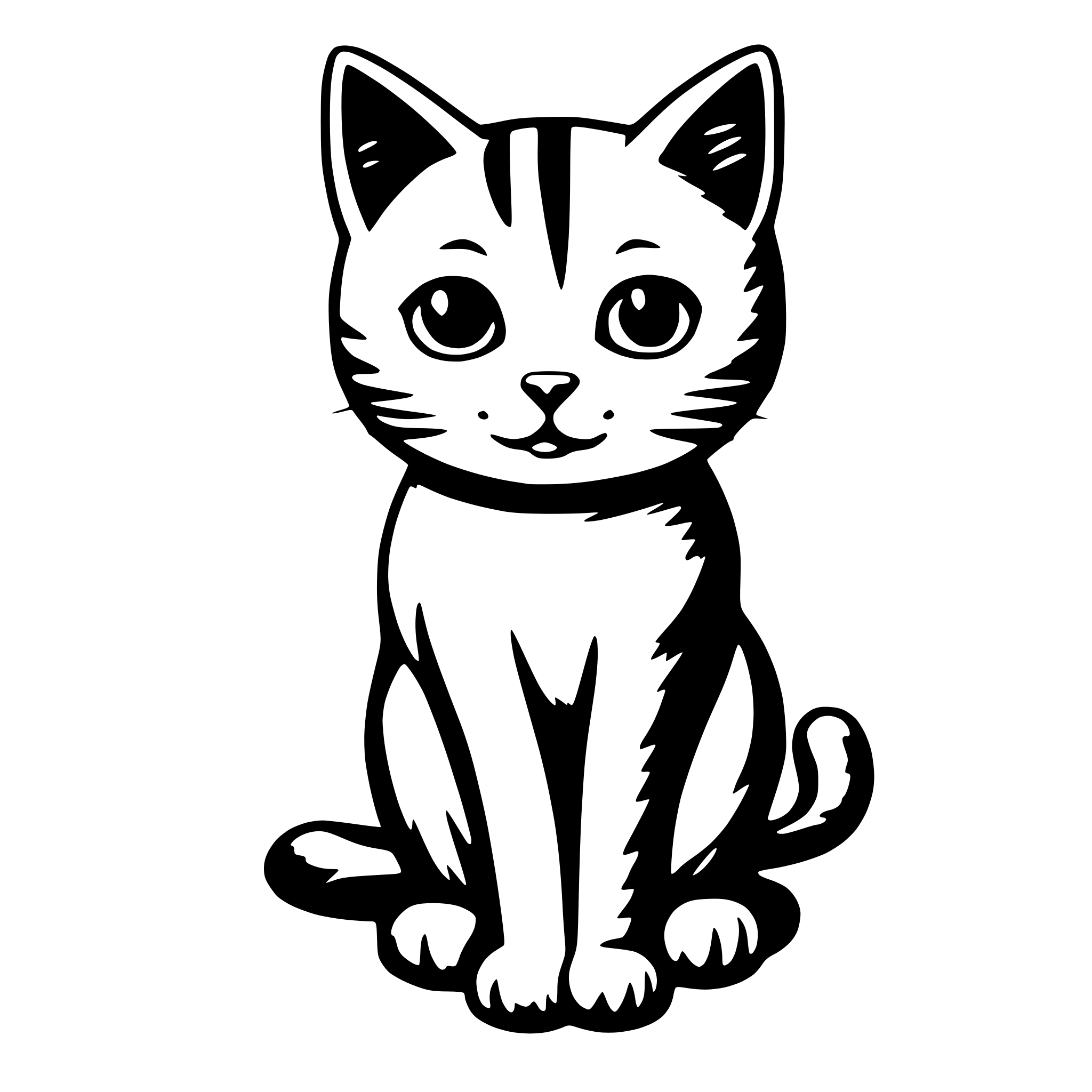 AI-generated SVG of 'draw  detailedccute cat simple line'