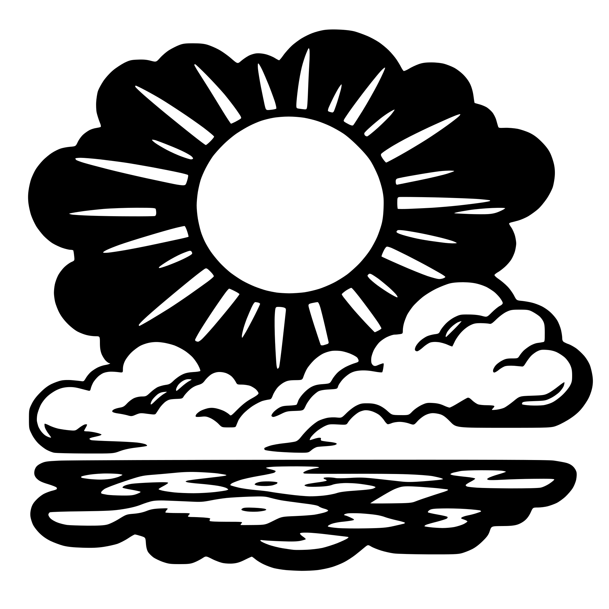 AI-generated SVG of a sun and clouds