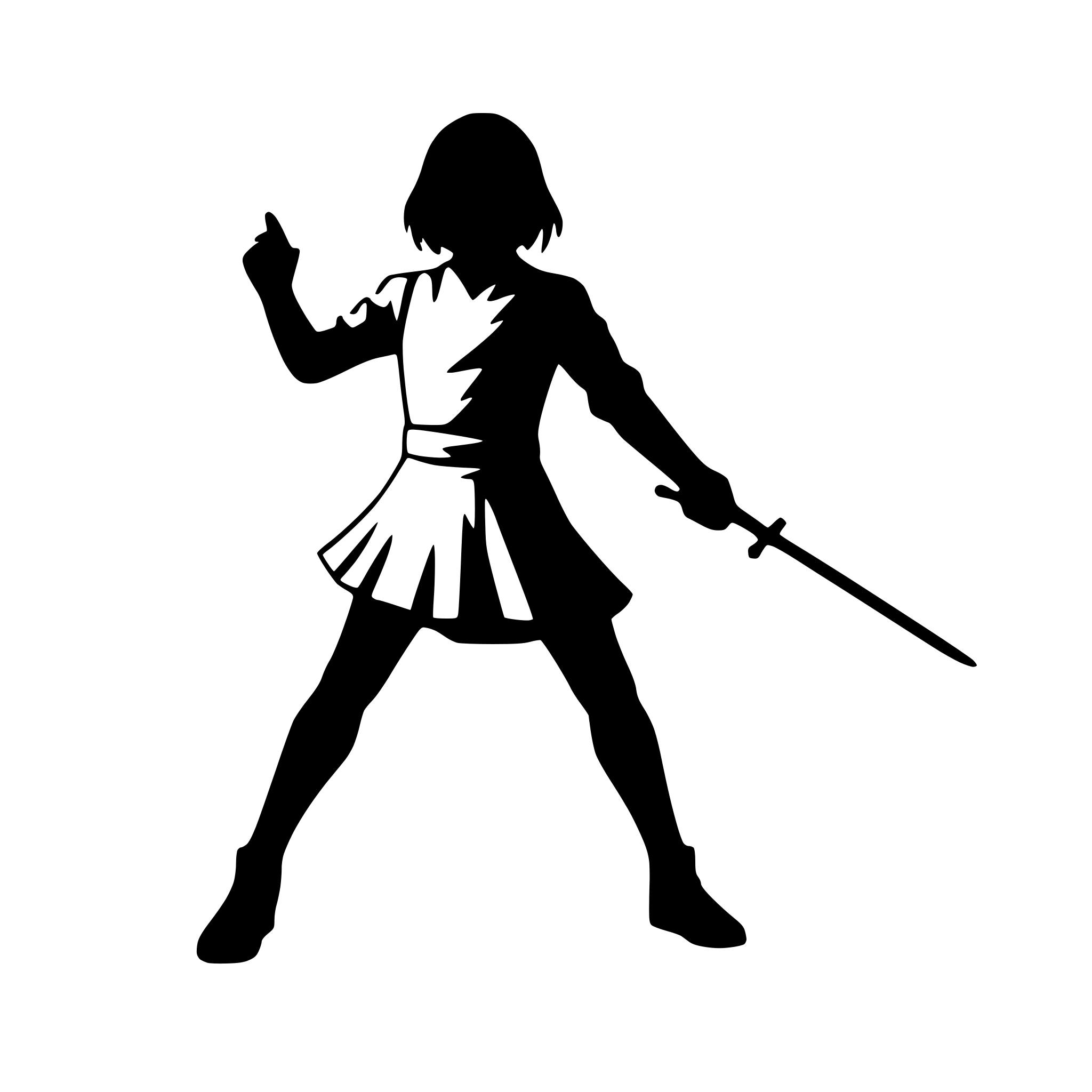 AI-generated SVG of 'fencer in action stance'