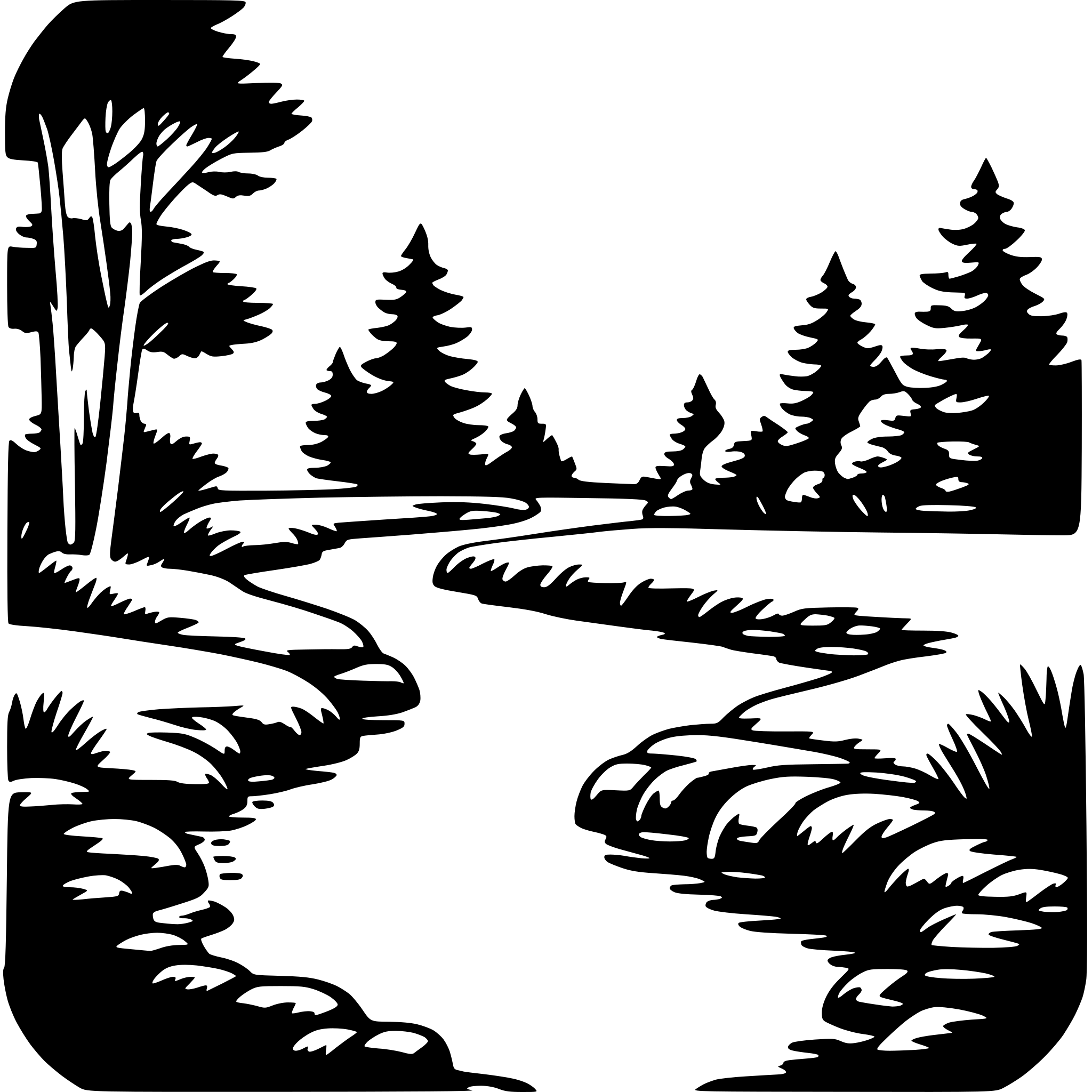 AI-generated SVG of 'woodland stream'