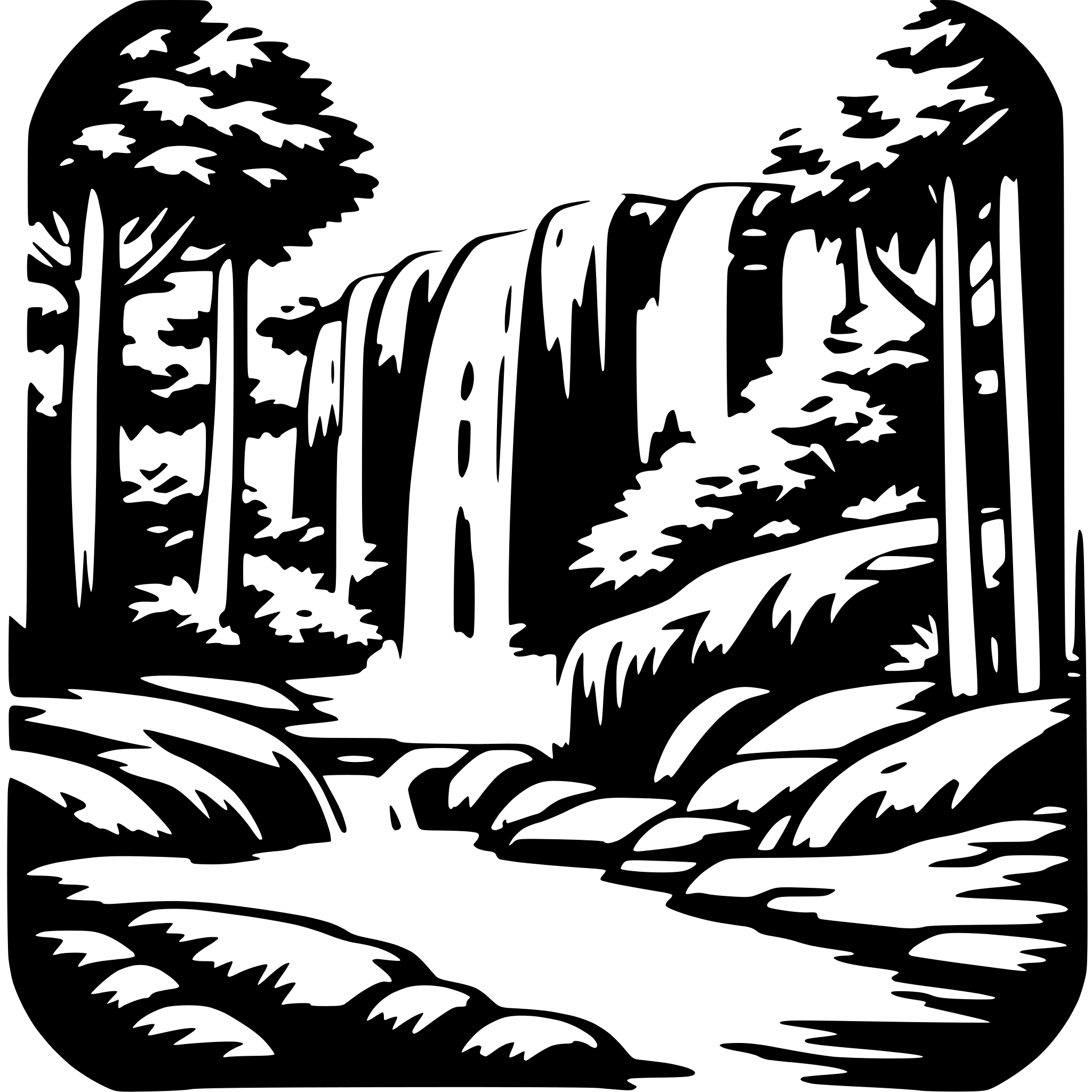 AI-generated SVG of 'waterfall in forest'