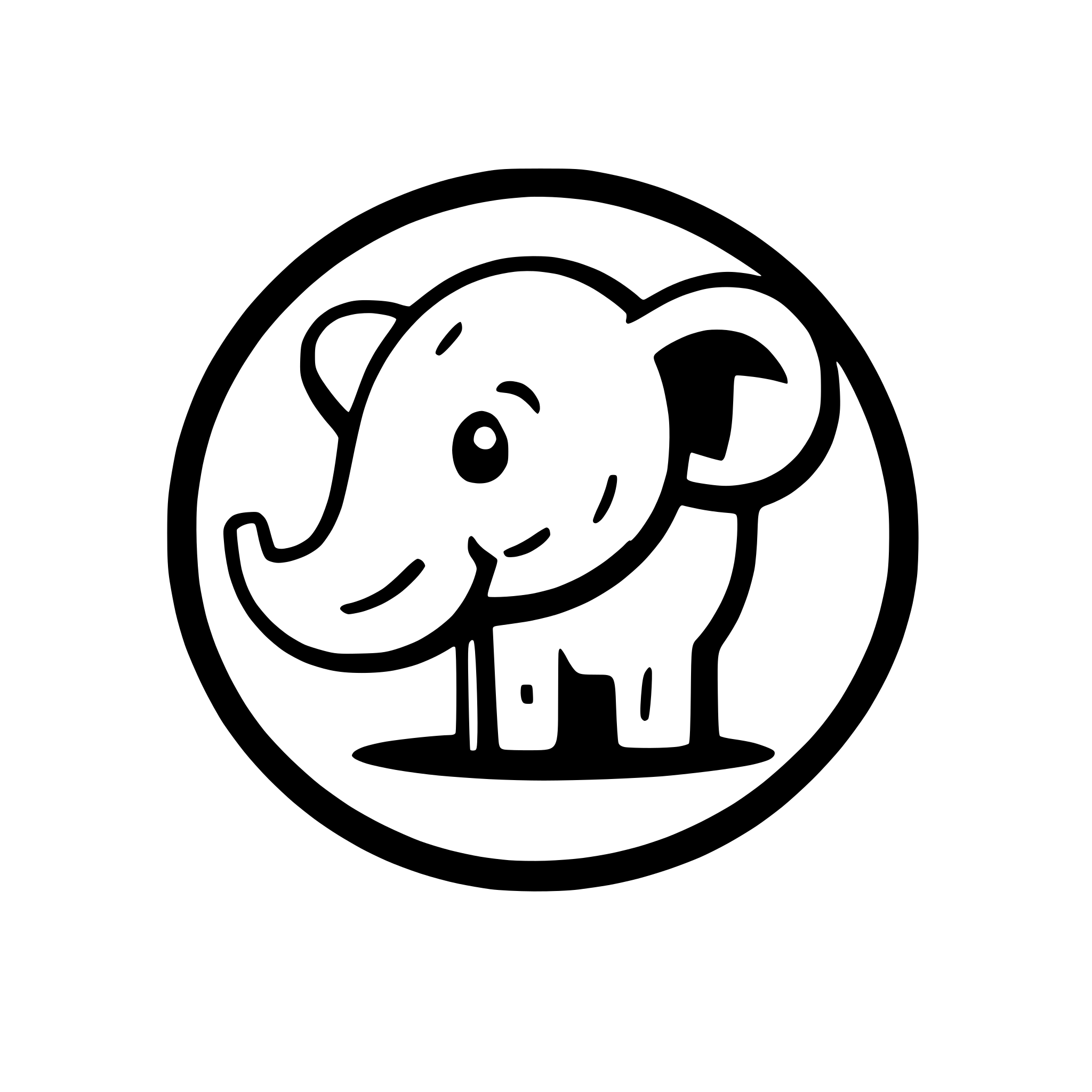 AI-generated SVG of a simple cartoon elephant, side view, light blue fill