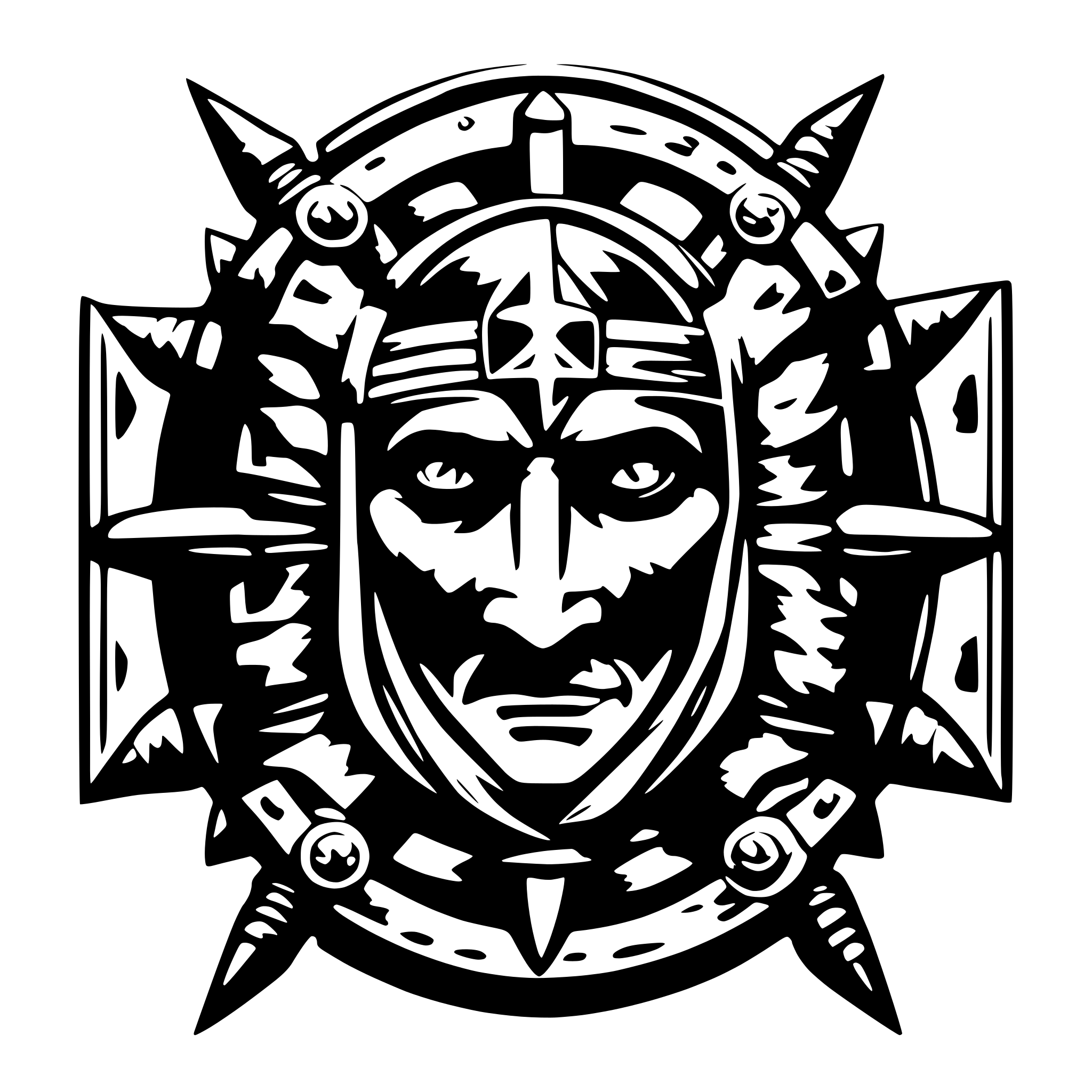 AI-generated SVG of a symmetrical middle age warhammer