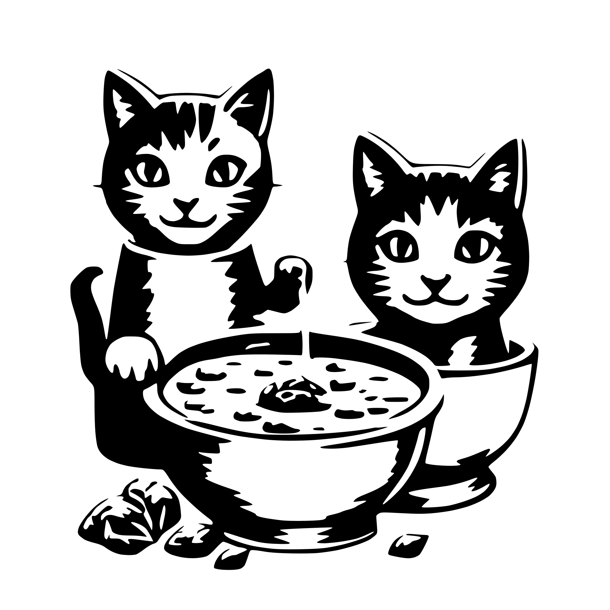 AI-generated SVG of 'kitties and soup'