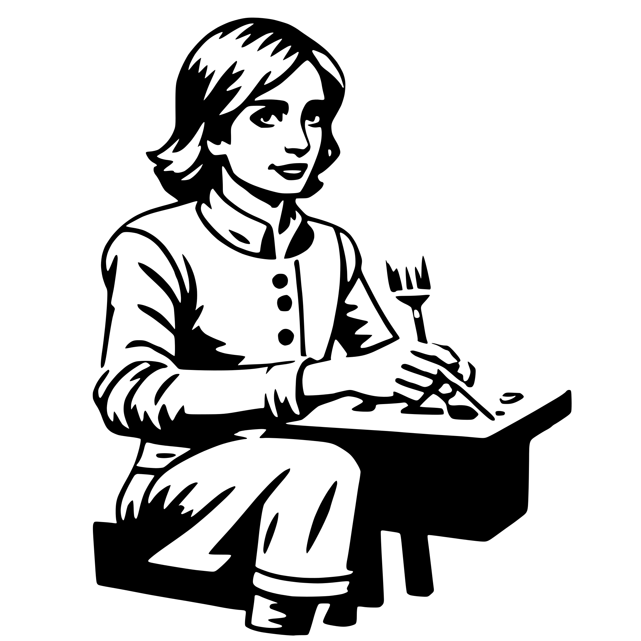 AI-generated SVG of a painter