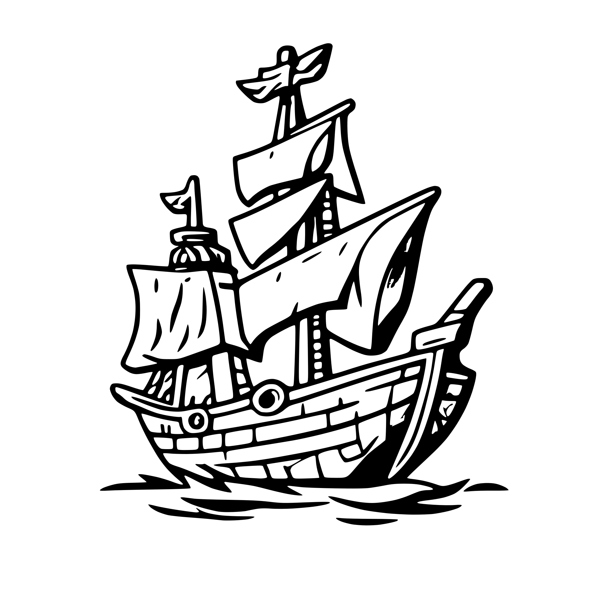 AI-generated SVG of a pirate ship