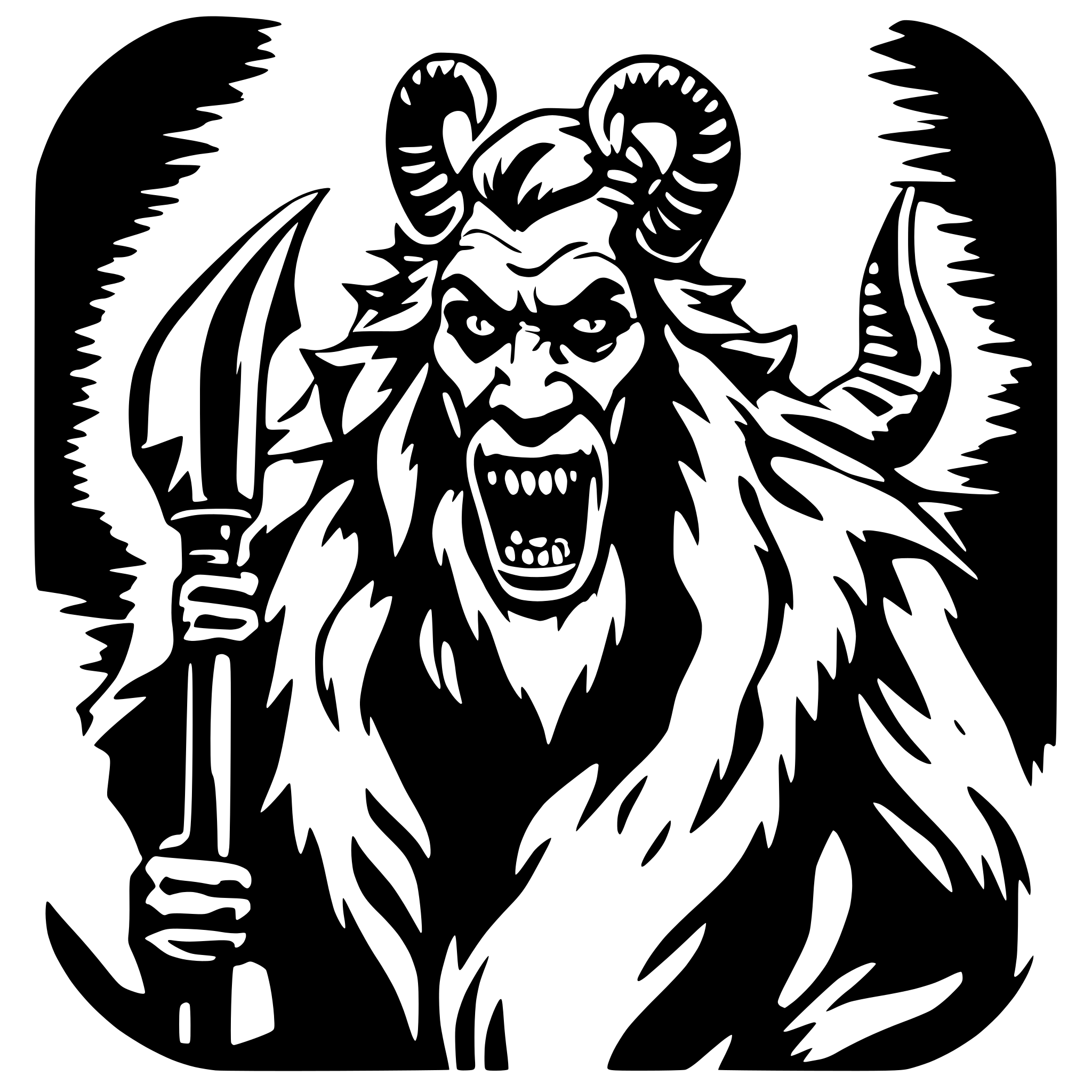 AI-generated SVG of a krampus like from the movie krampus