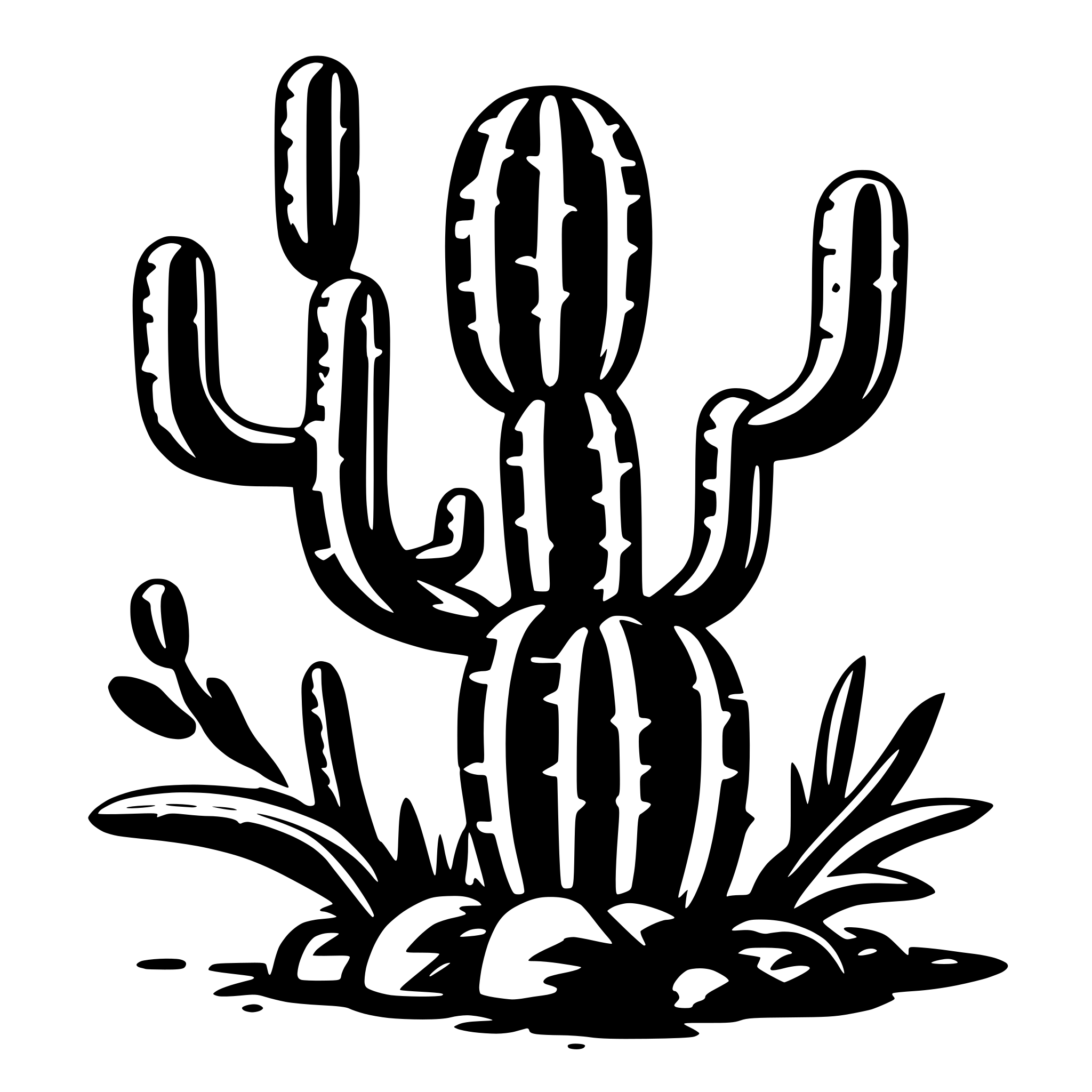 AI-generated SVG of a Alien cactus