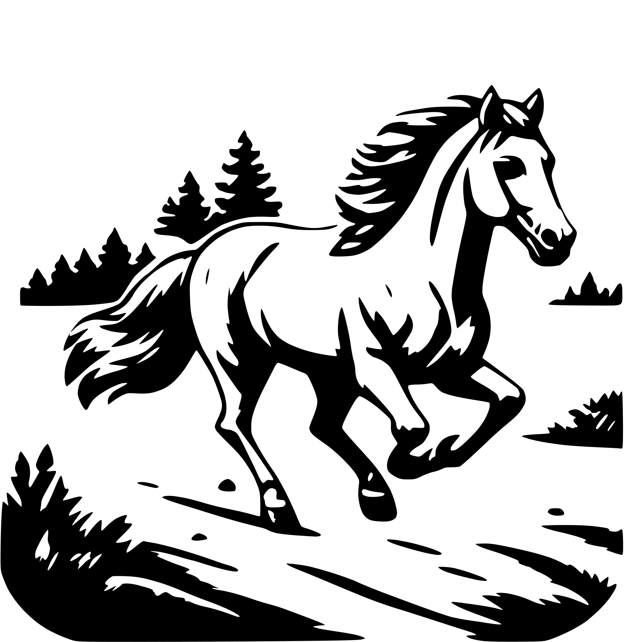 AI-generated SVG of 'horse running in nature'