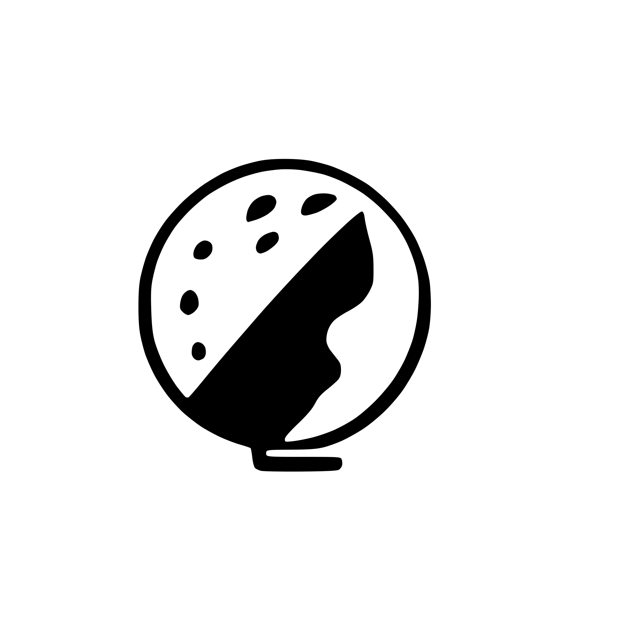 AI-generated SVG of a a sphere globe with 12 dots placed at regular intervals on its surface