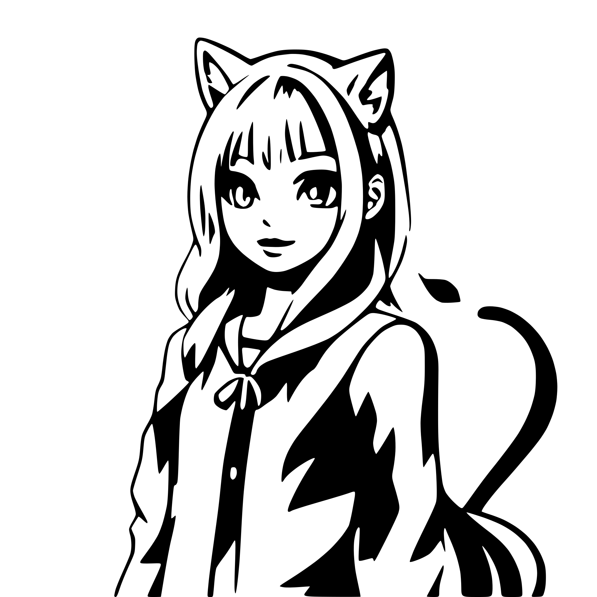 AI-generated SVG of 'catgirl'
