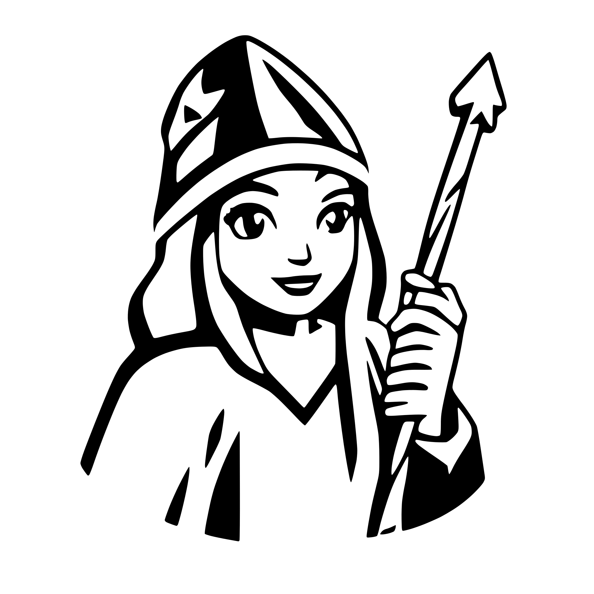 AI-generated SVG of 'wizard holding a magic wand'