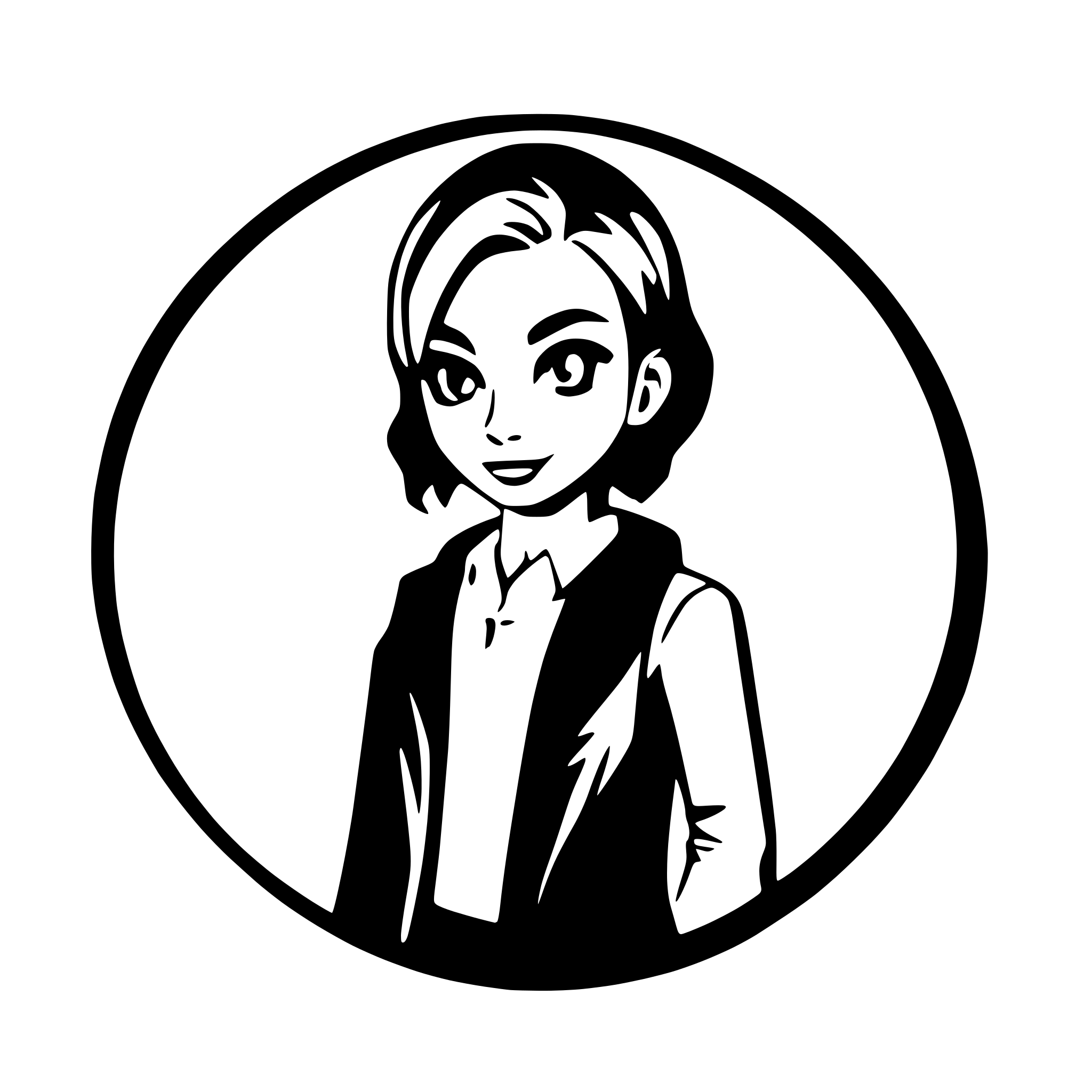 AI-generated SVG of a a stark black and white illustration of clove, the valorant character render in minimalist style AI-generated SVG of a a stark black and white illustration of clove, the valorant character render in minimalist style