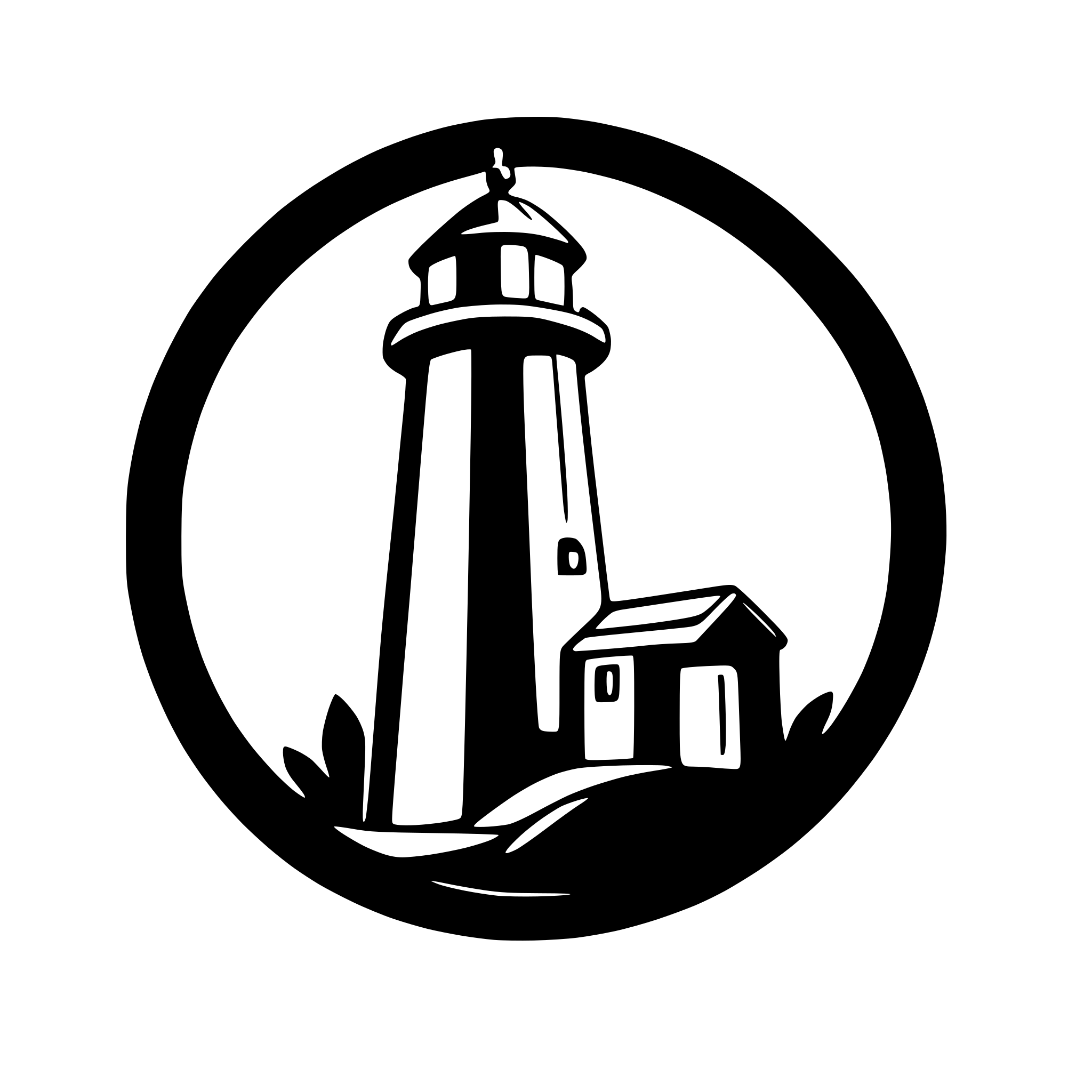 AI-generated SVG of a minimal simple silhouette lighthouse shade