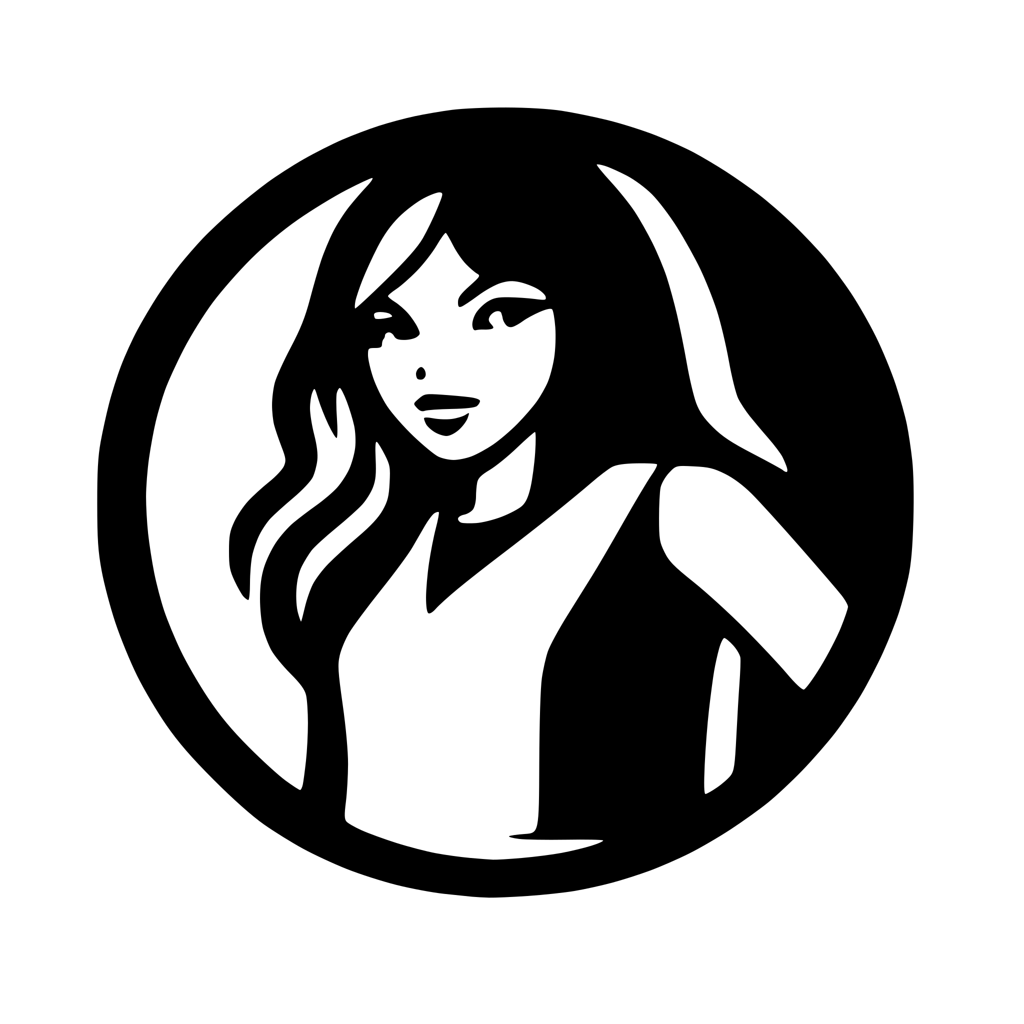 AI-generated SVG of a two woman. The one in the back holding hand on another shoulder. Both in the circle.