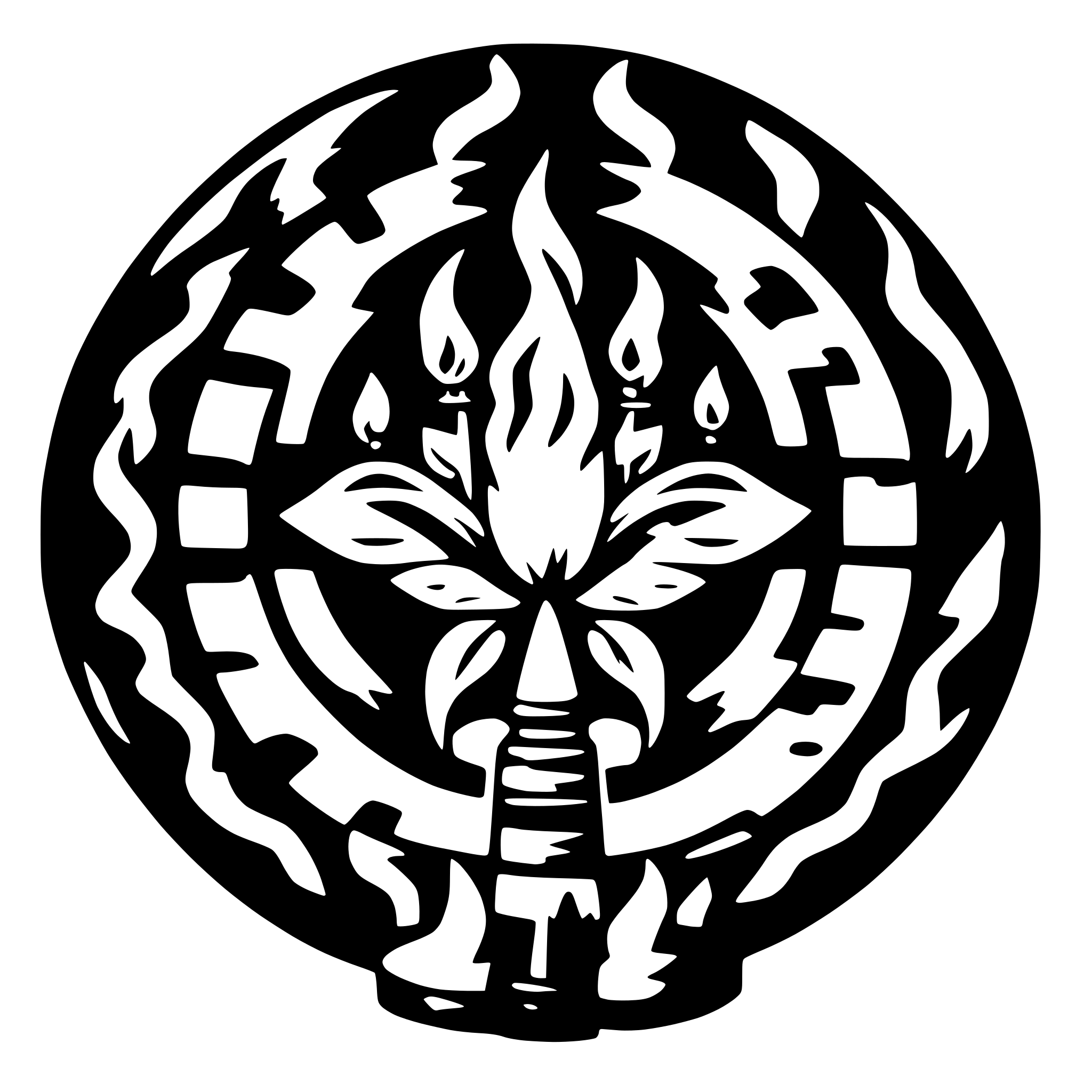AI-generated SVG of 'trippy fire circle design'