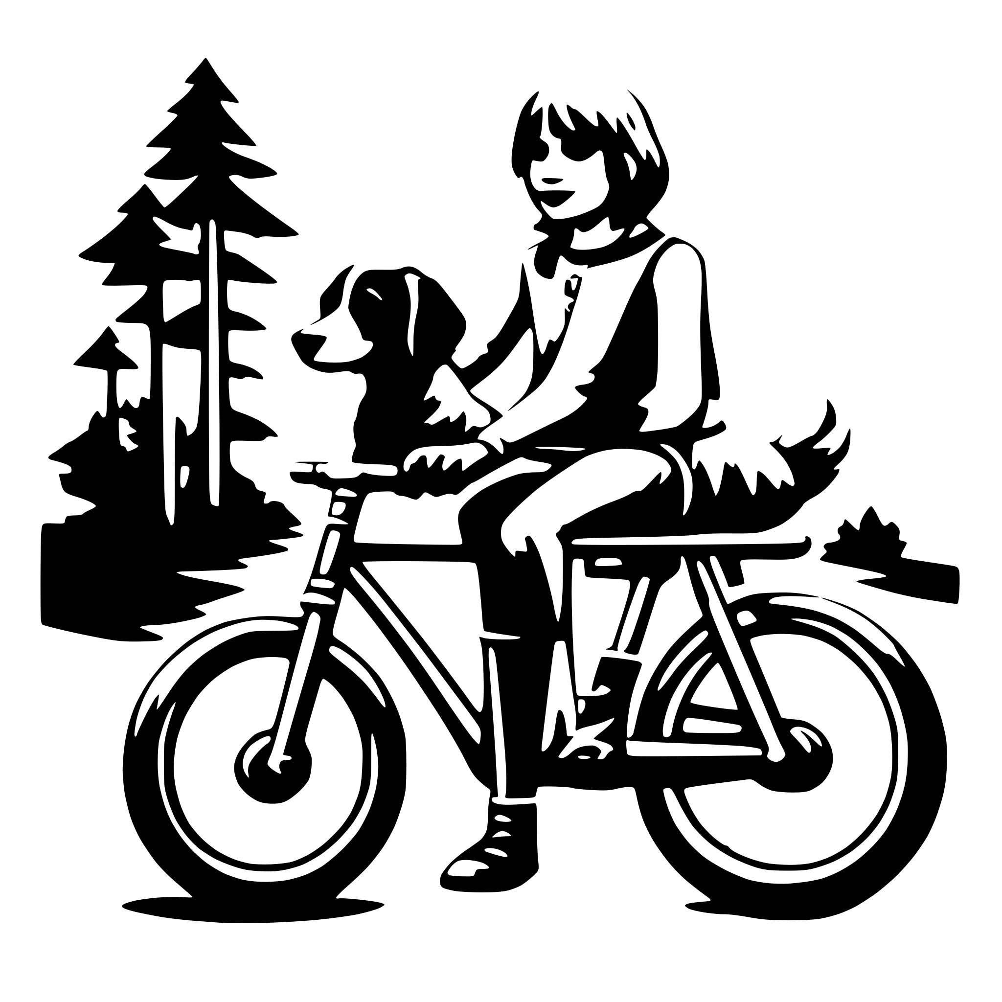 AI-generated SVG of 'dog on bike'