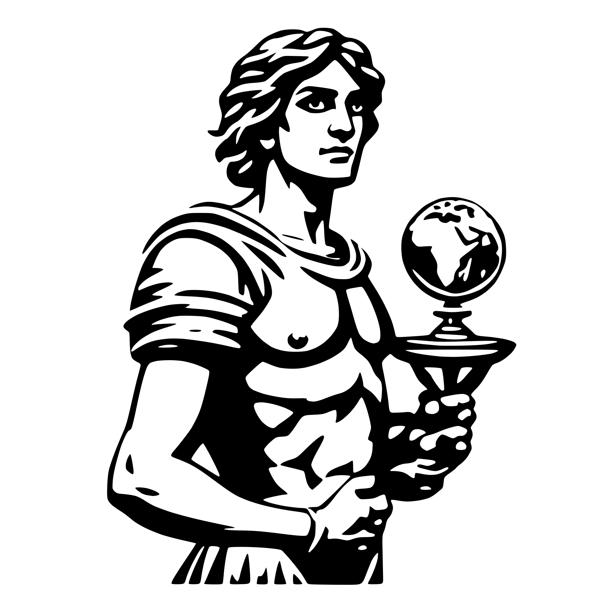 AI-generated SVG of a greek Atlas holding world on shoulders
