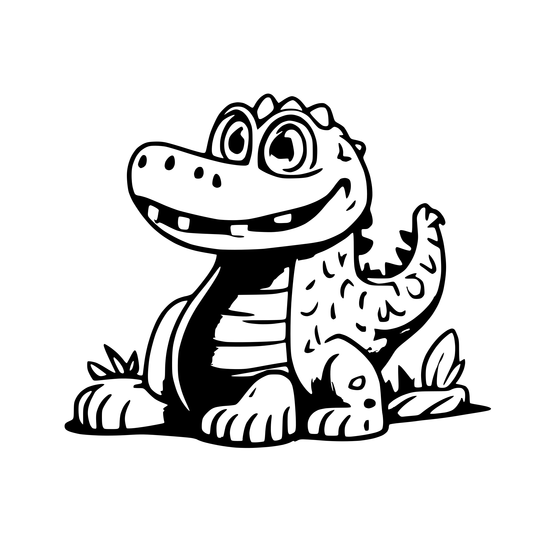 AI-generated SVG of 'a cartoon alligator'