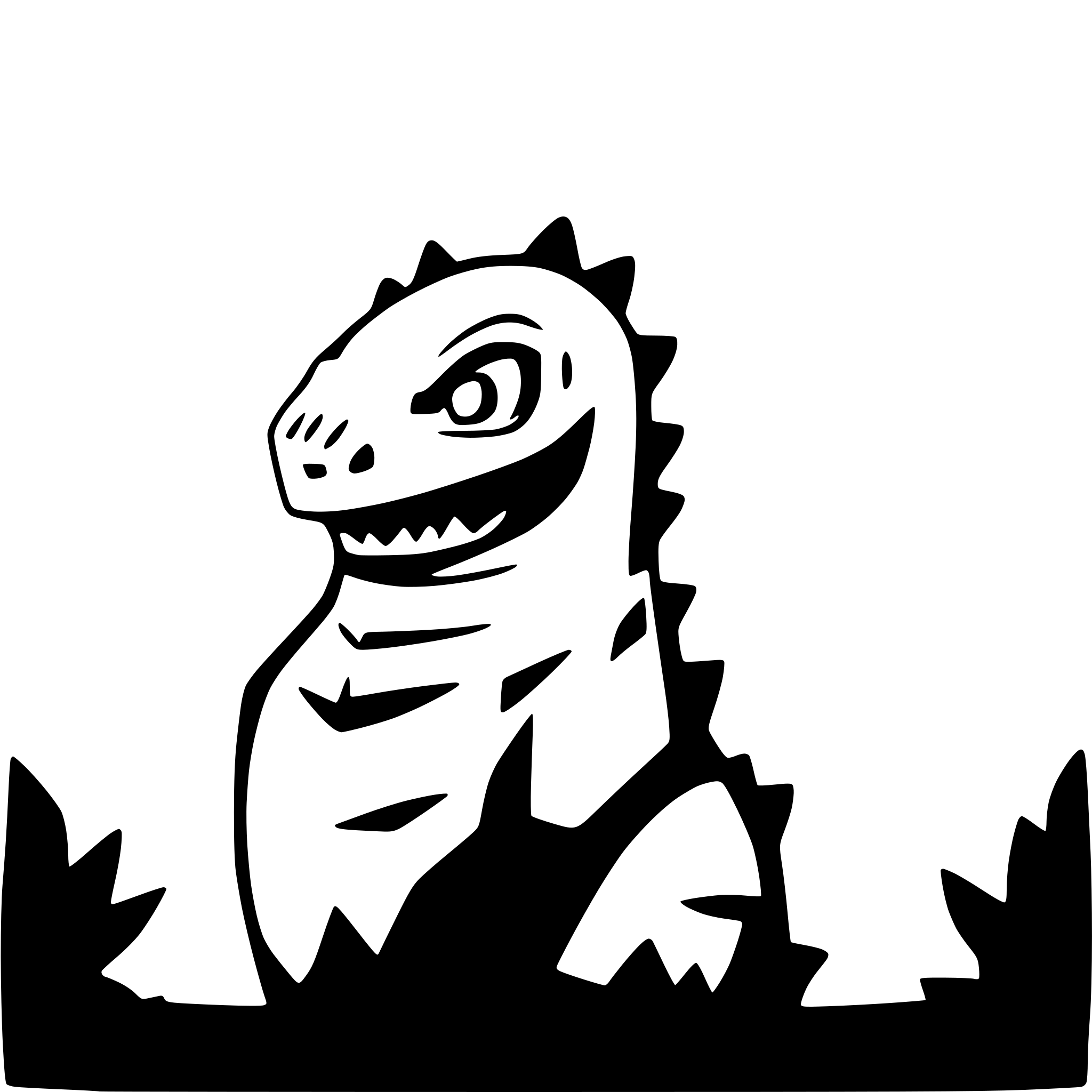 AI-generated SVG of a godzilla head