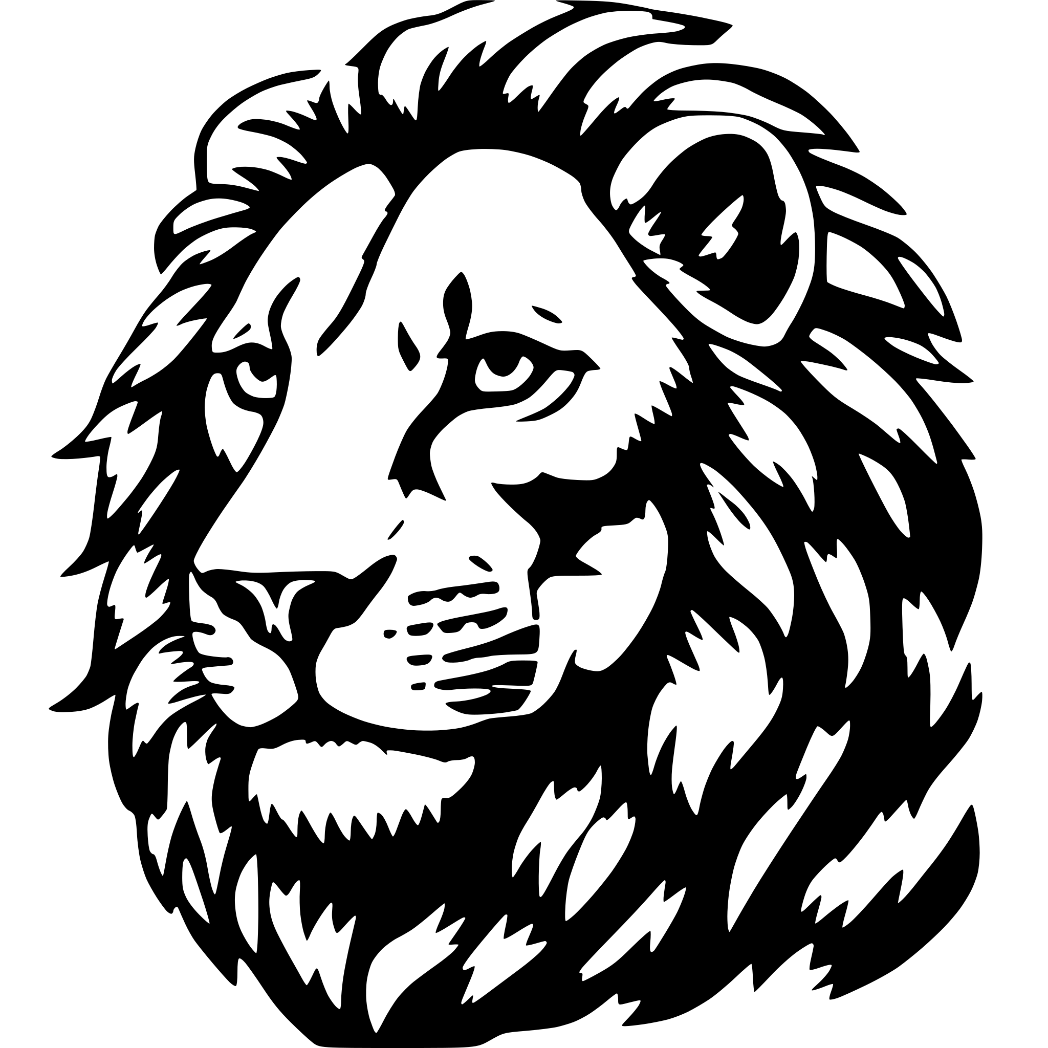 AI-generated SVG of a lion head