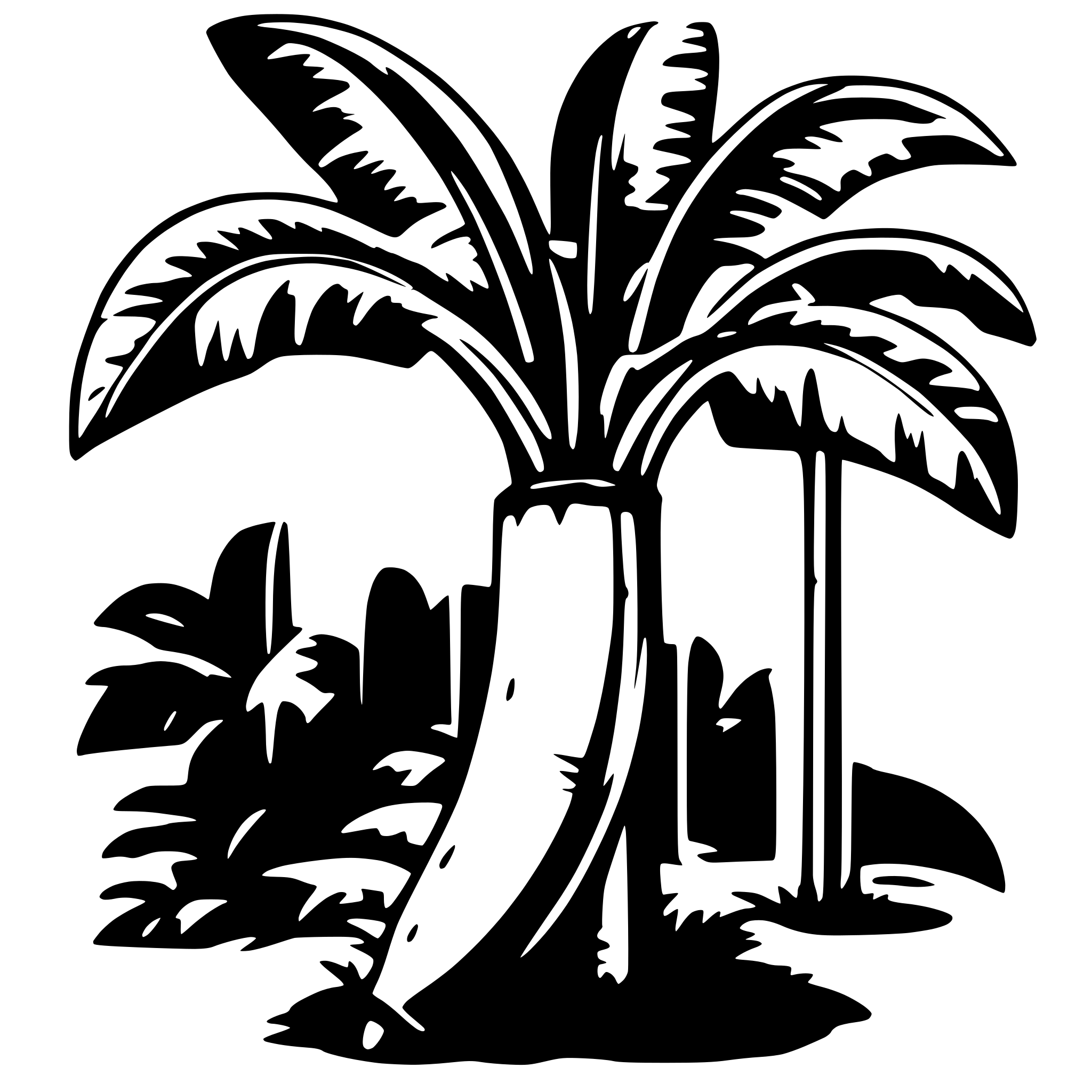 AI-generated SVG of 'banana tree'