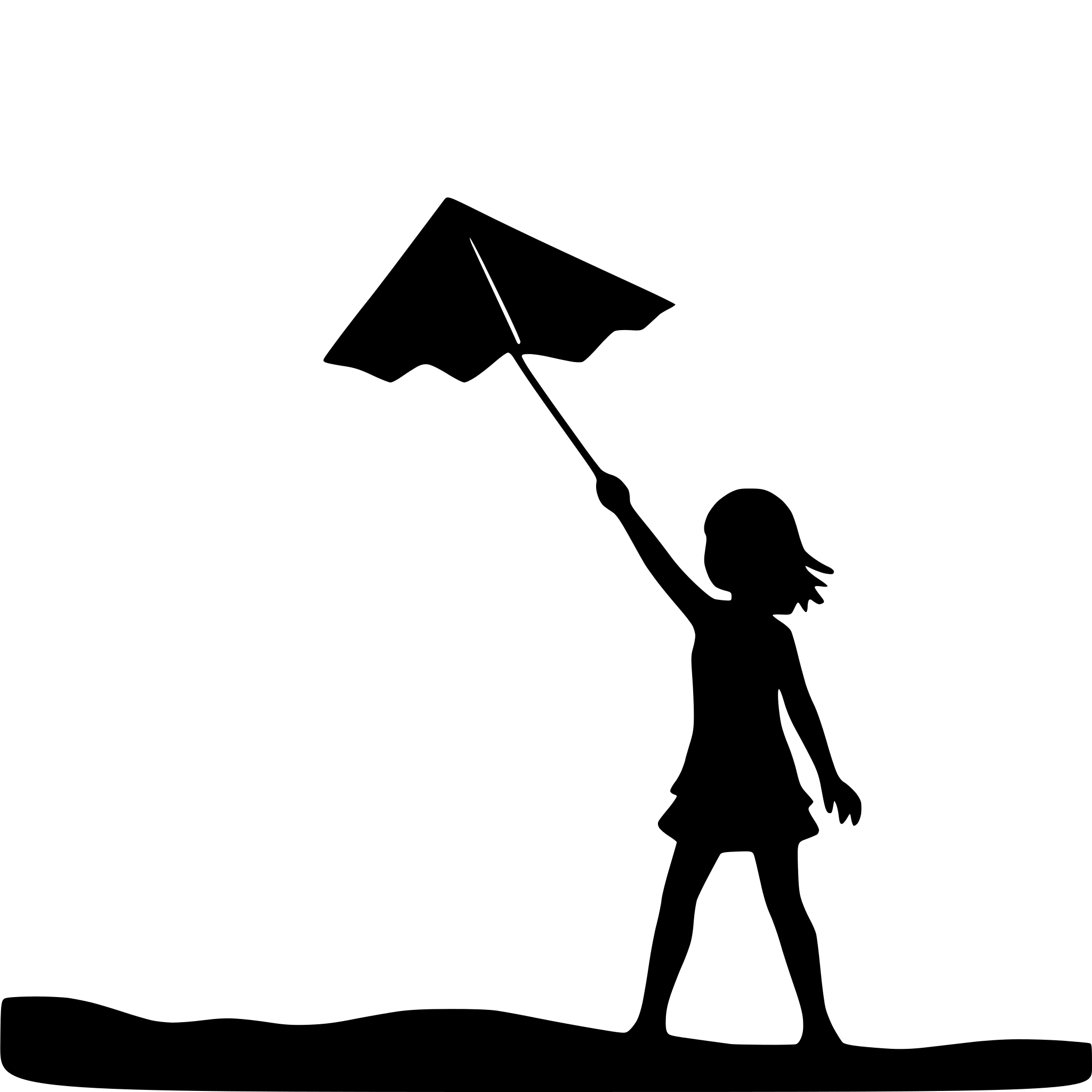 AI-generated SVG of 'kite flying in the wind'