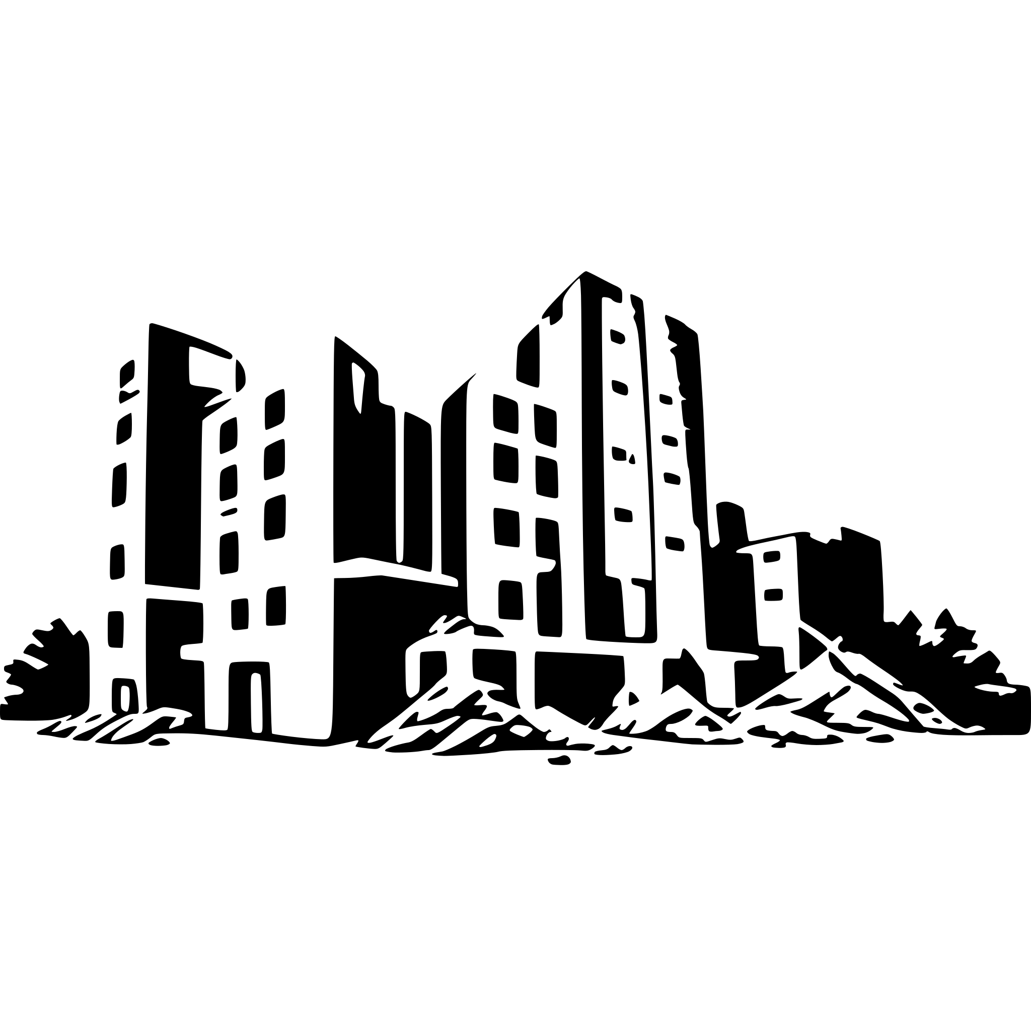 AI-generated SVG of a building demolition