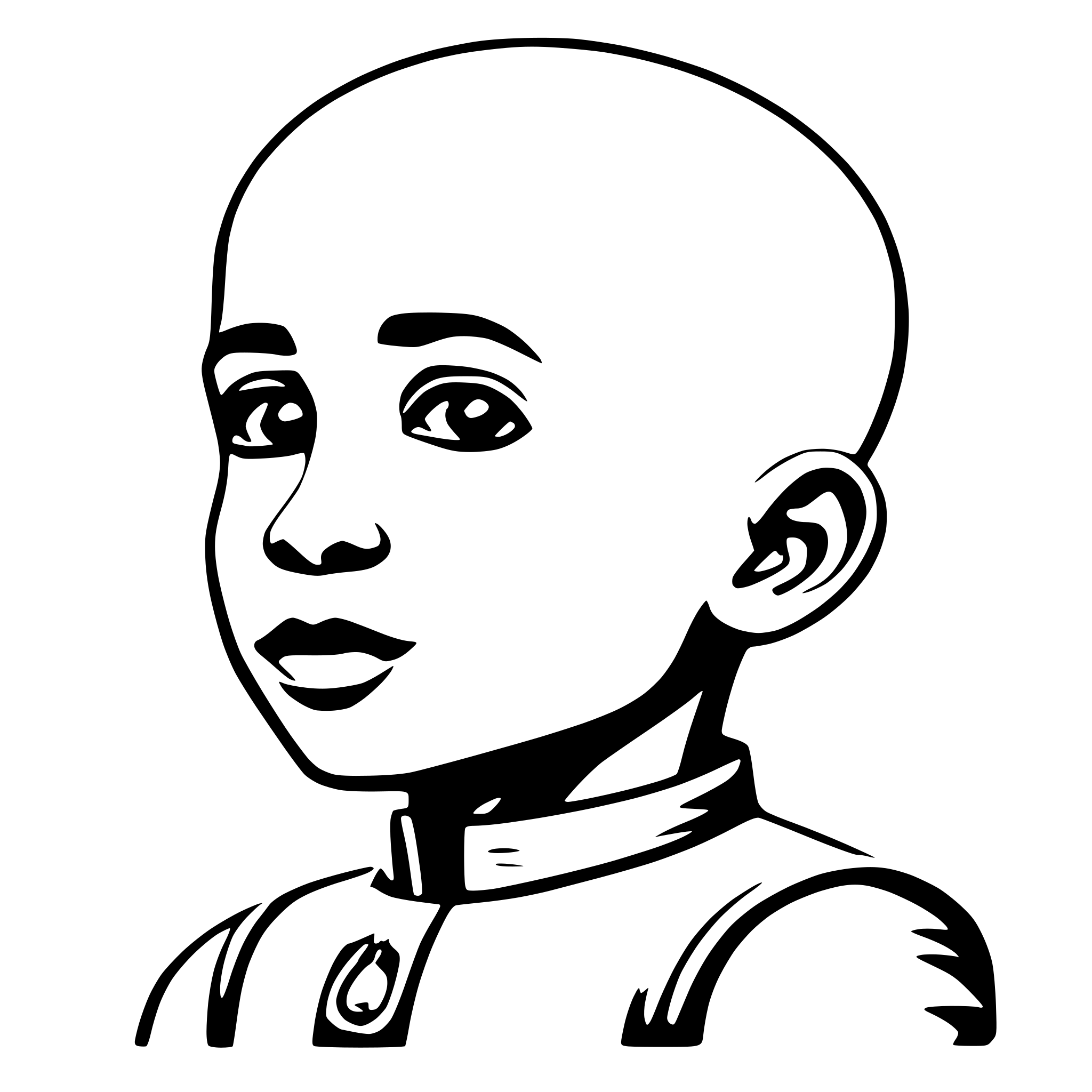 AI-generated SVG of a bald african boy