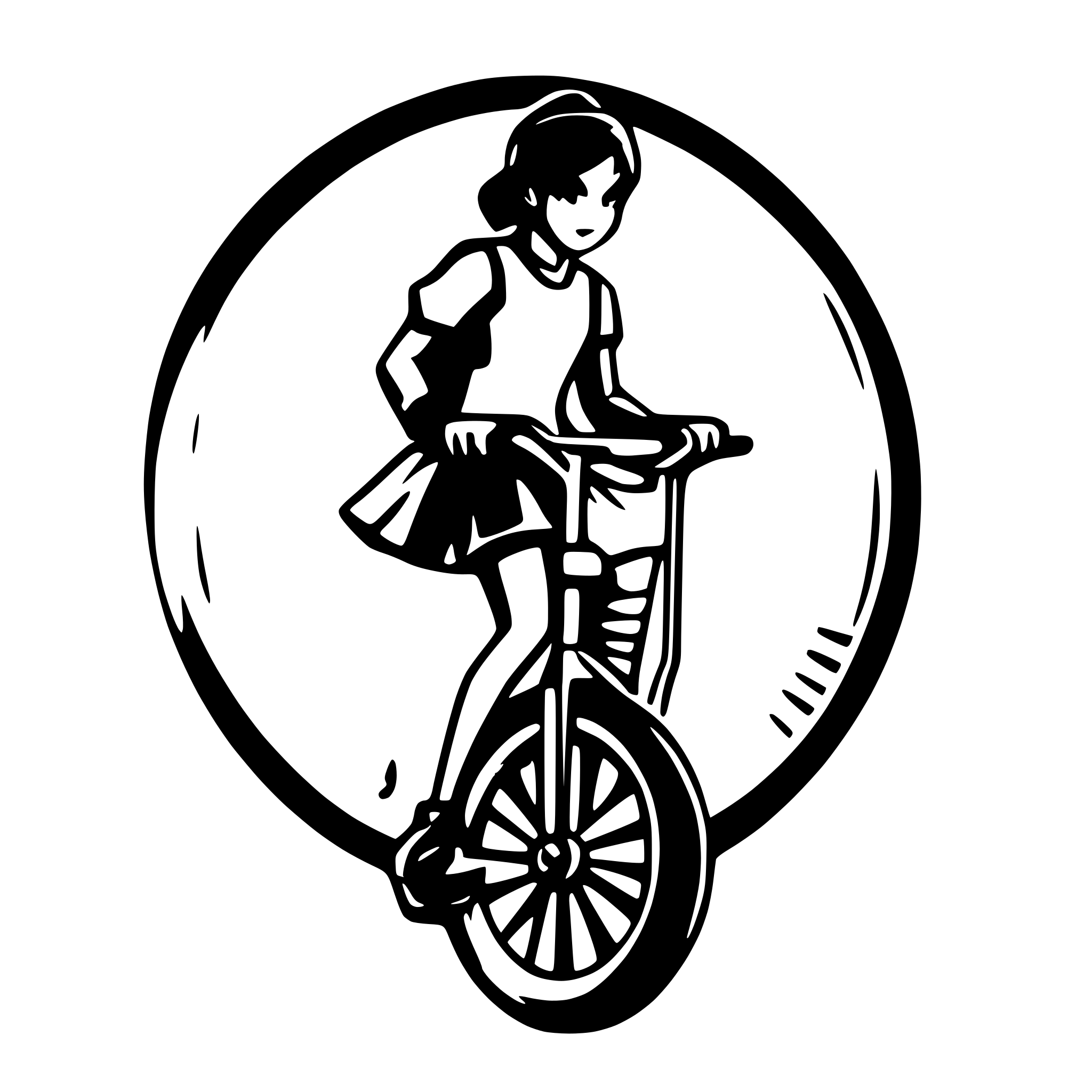 AI-generated SVG of a samurairiding a unicycle