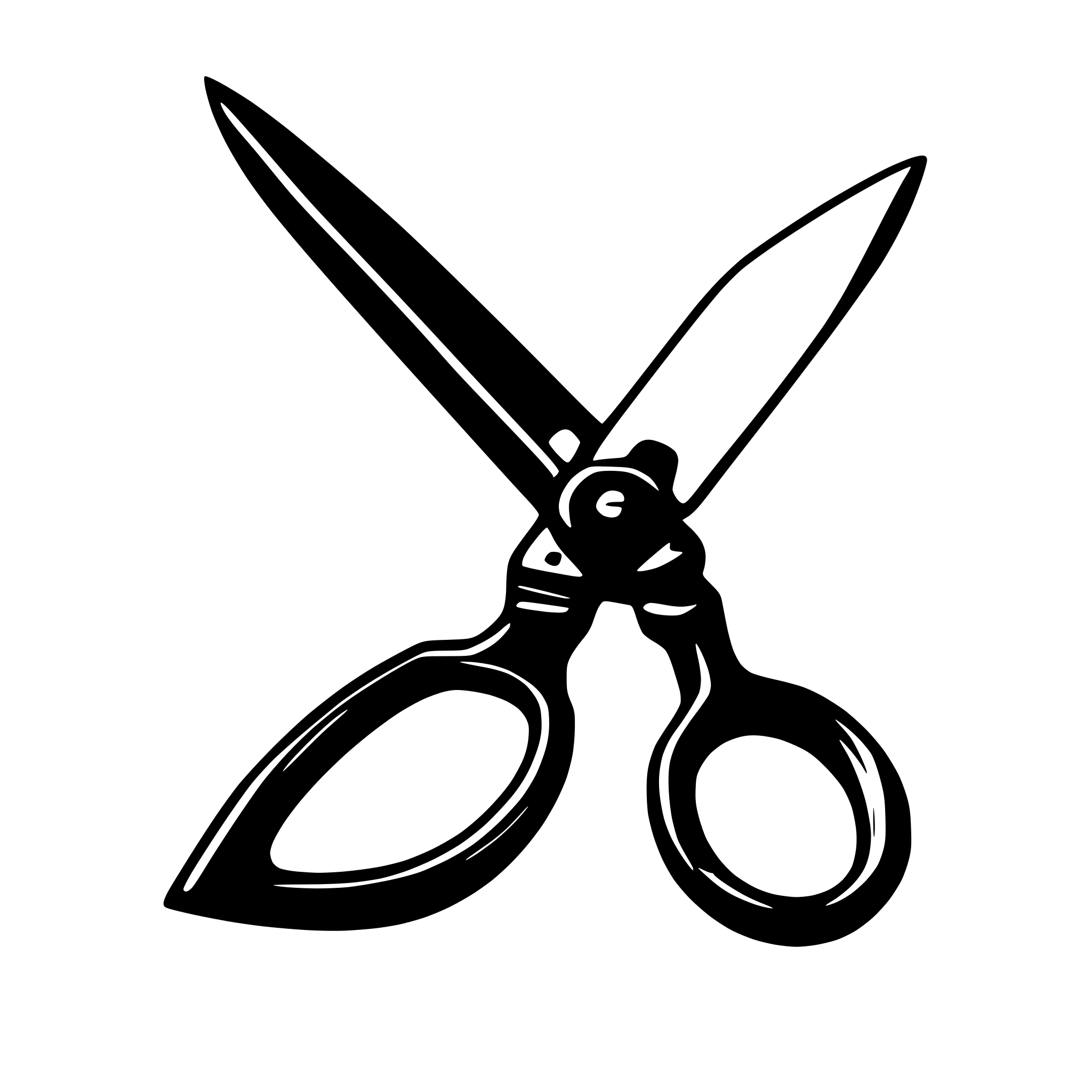 AI-generated SVG of 'blue cartoon scissors'