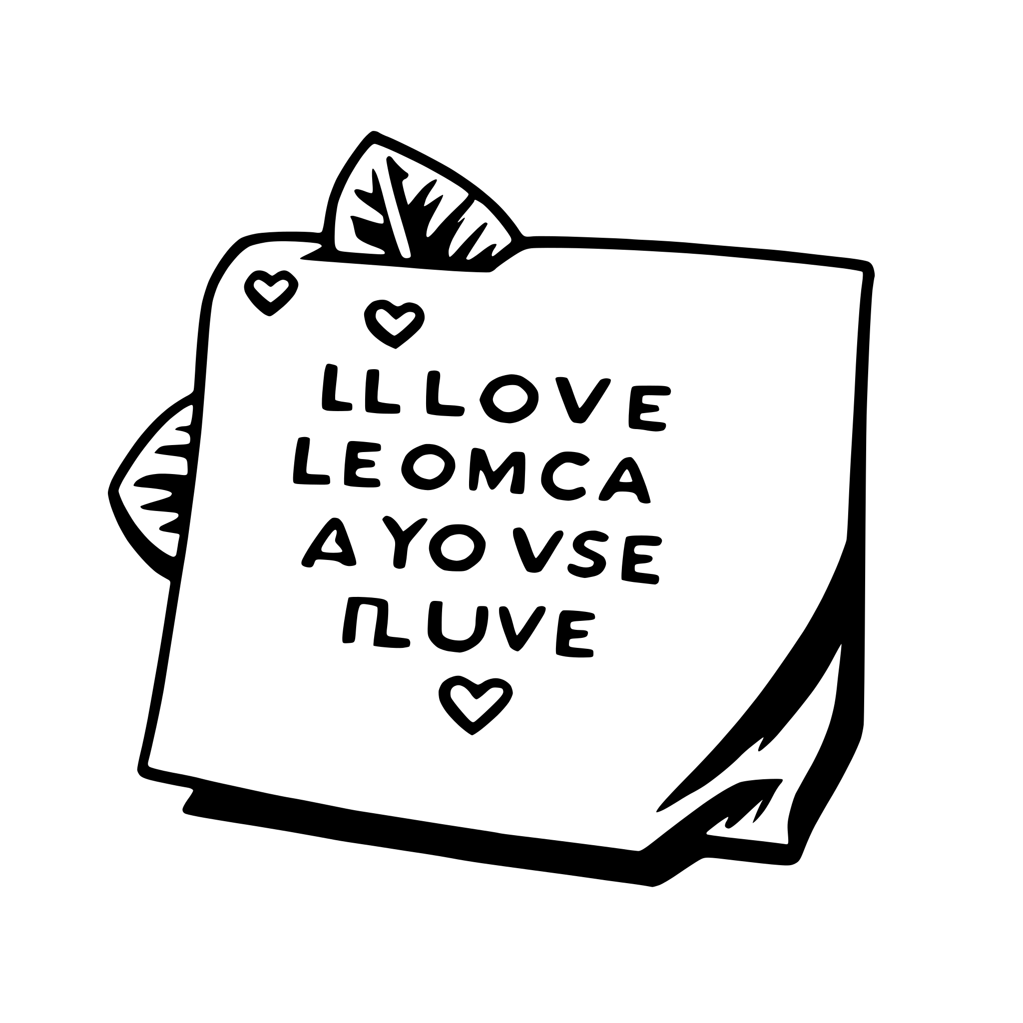 AI-generated SVG of a handwritten love note