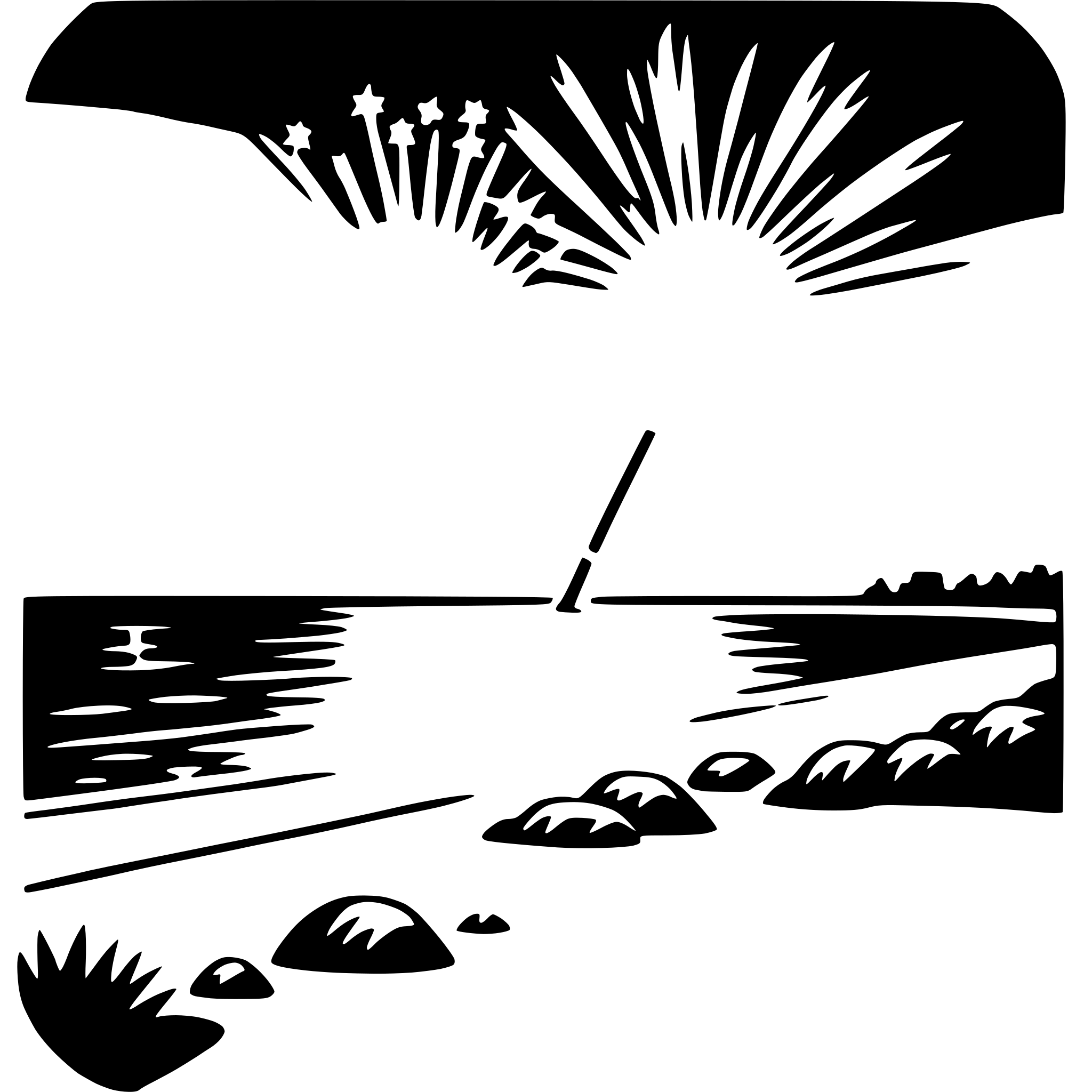 AI-generated SVG of a fireworks over beach