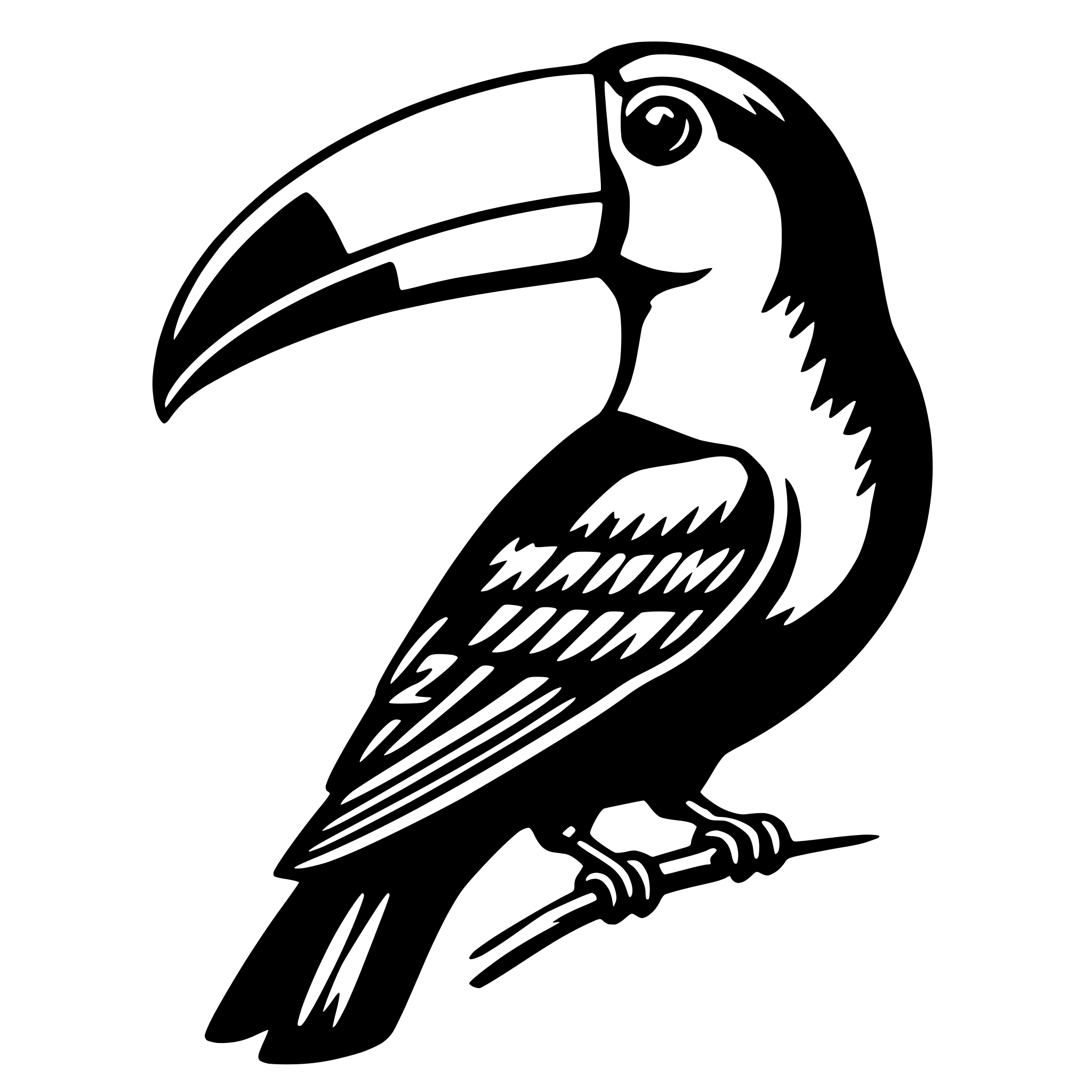 AI-generated SVG of 'toucan with branch'