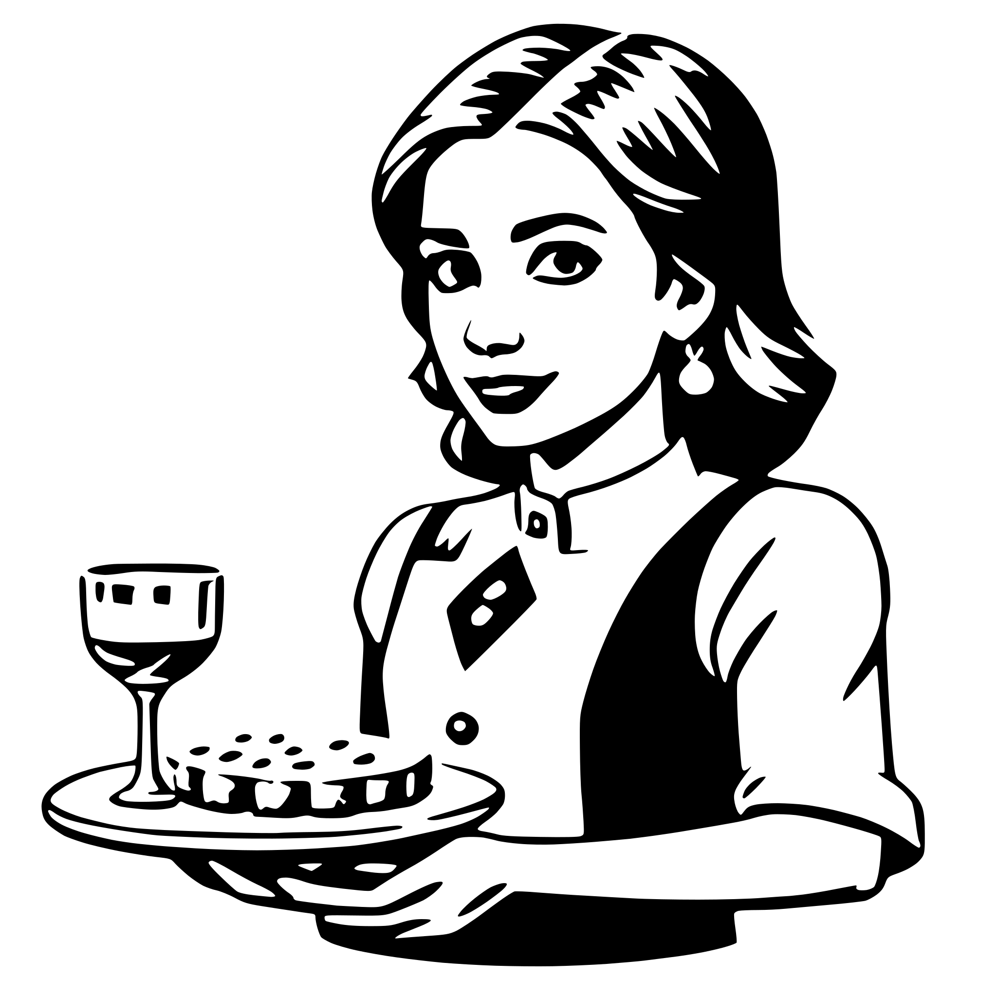 AI-generated SVG of 'waitress'