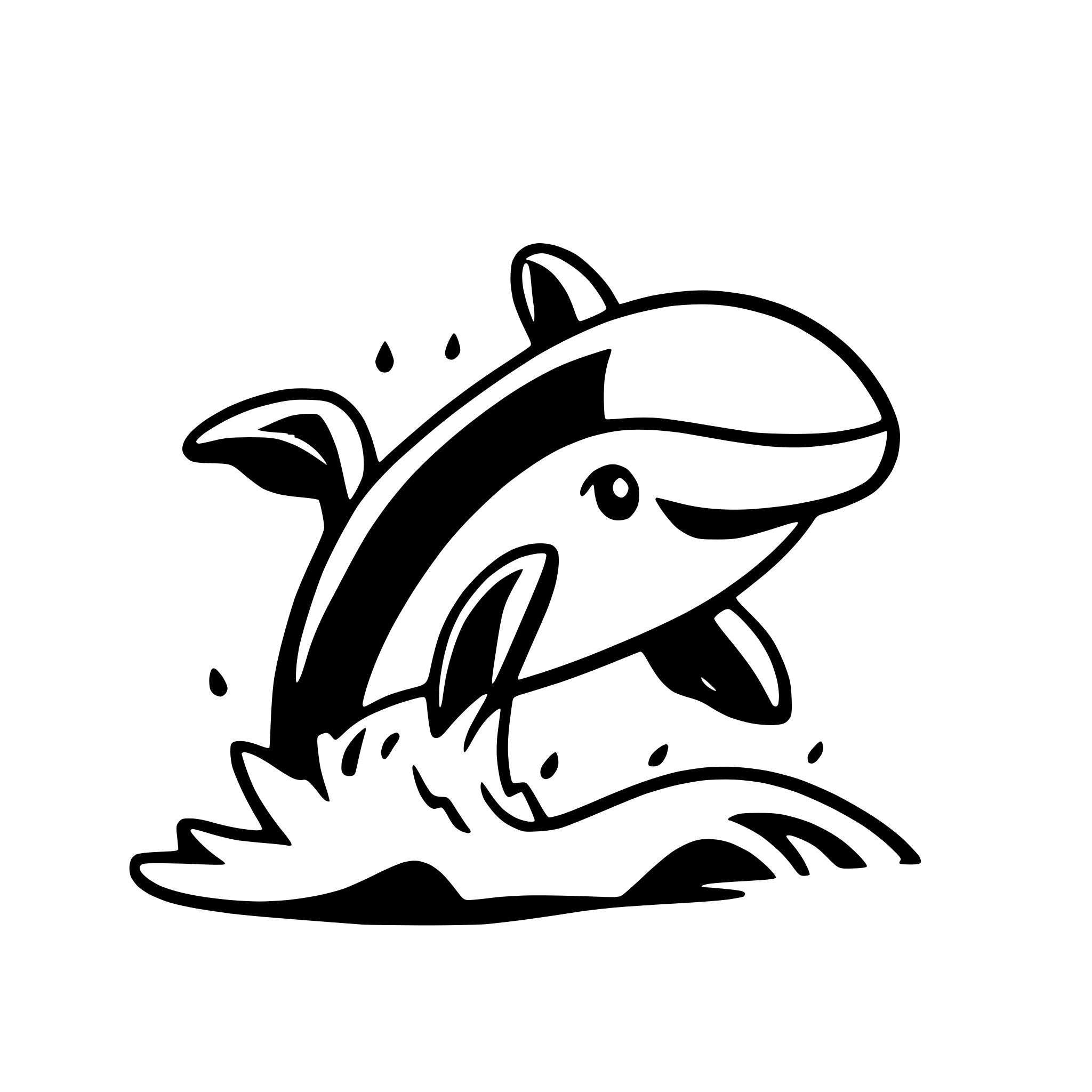 AI-generated SVG of a a whale splashing in the ocean waves