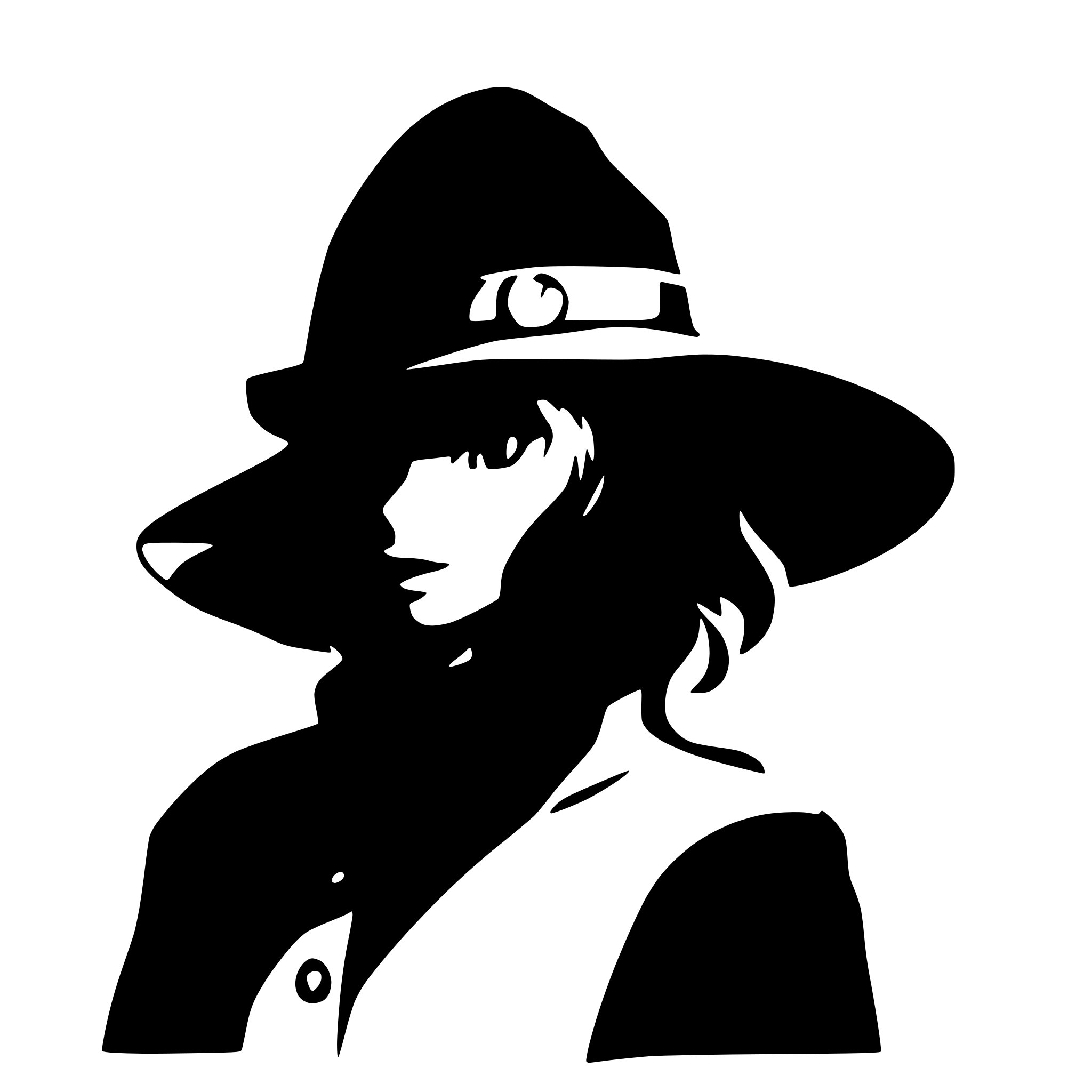 AI-generated SVG of a mage with hat silhouete