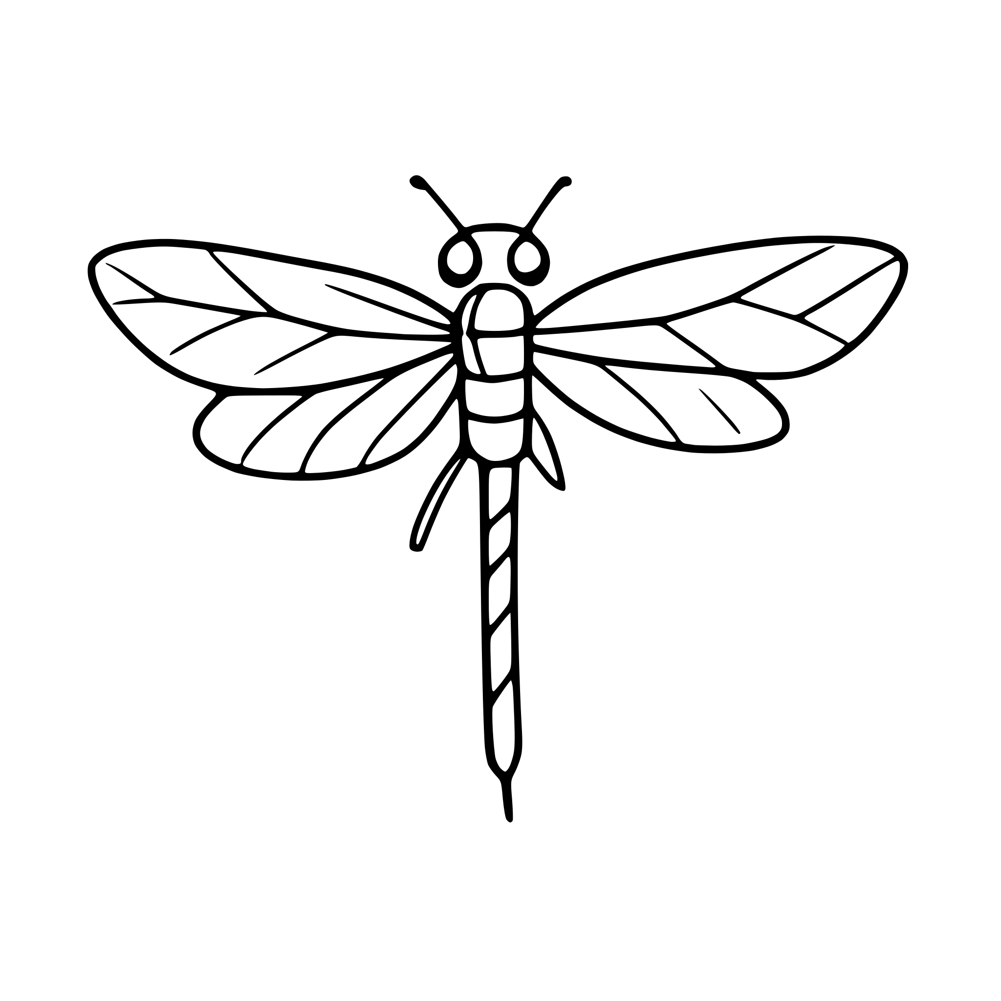 AI-generated SVG of 'dragonfly with delicate wings'