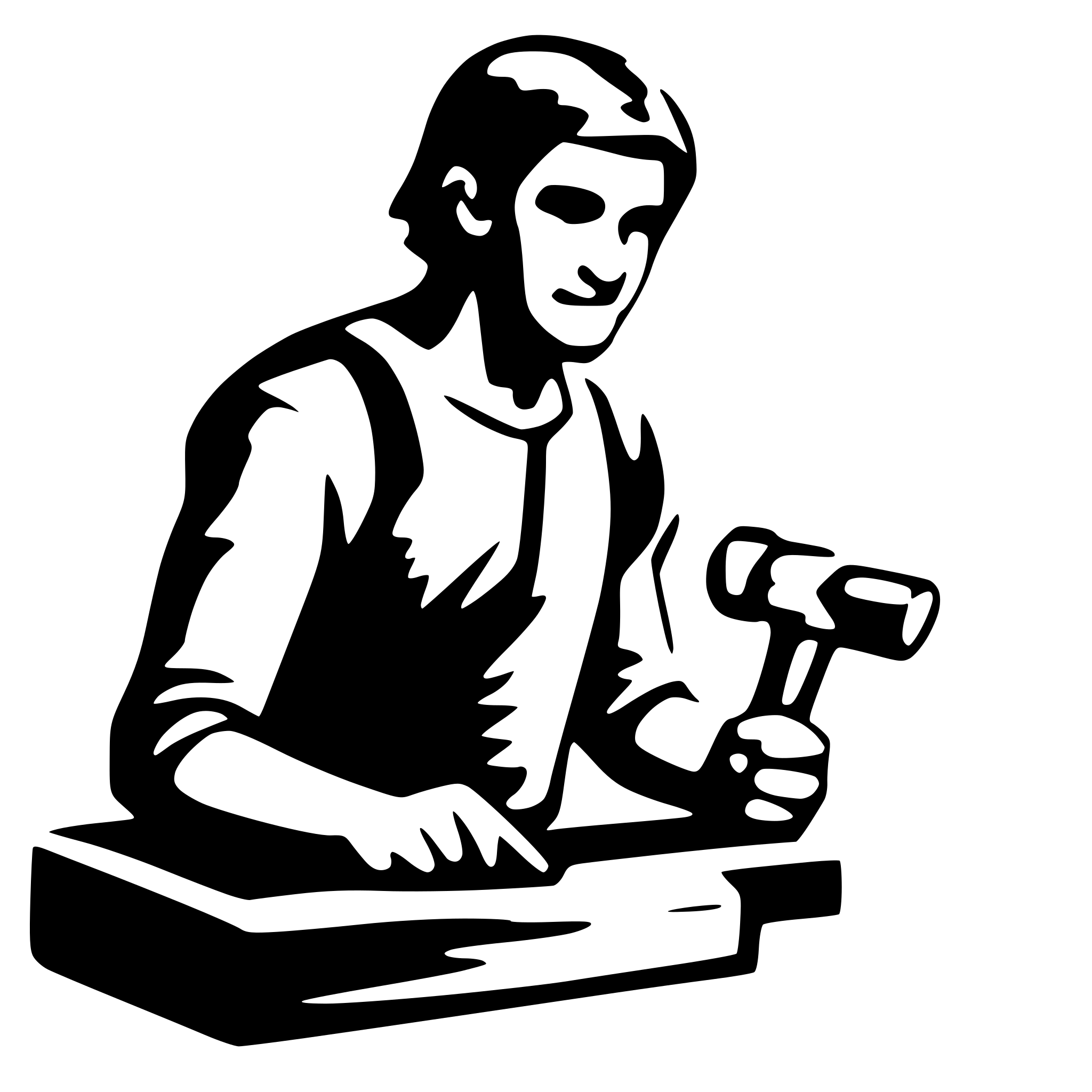 AI-generated SVG of 'carpenter working with hammer'
