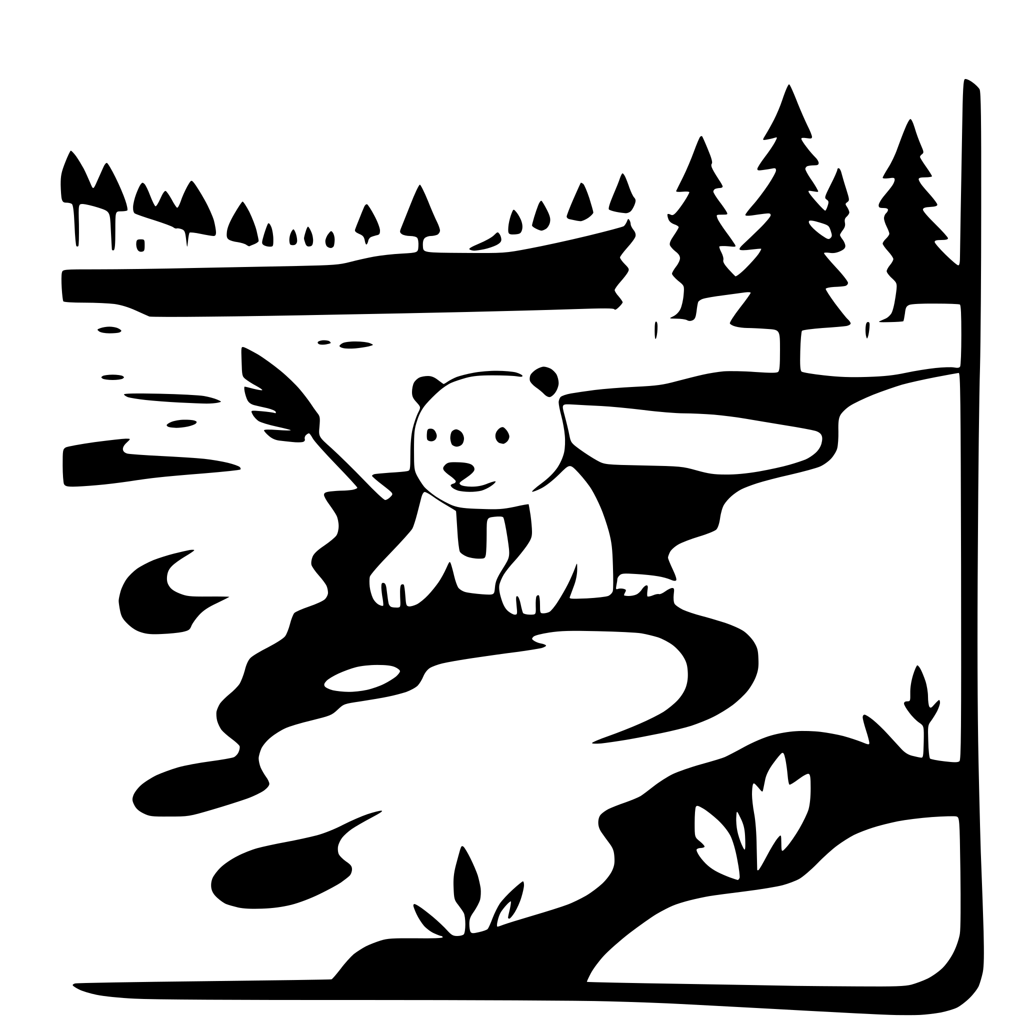 AI-generated SVG of a bear fishing in a river